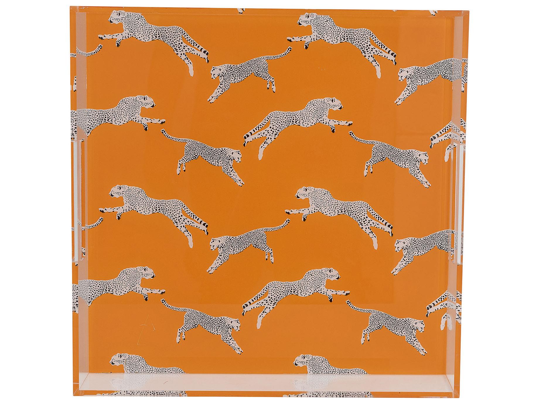Port 68 Leaping Cheetah Orange Acrylic Tray