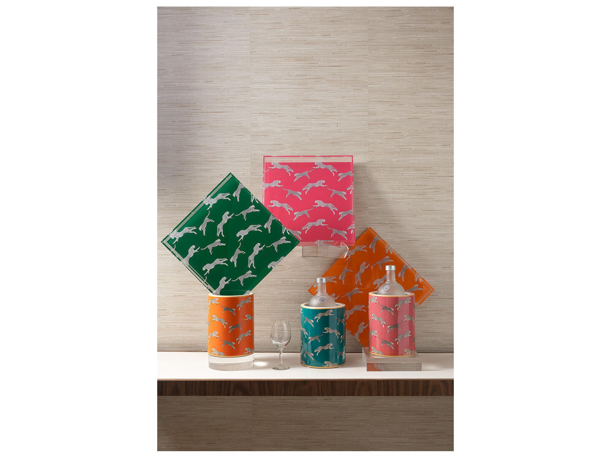 Port 68 Leaping Cheetah Orange Acrylic Tray