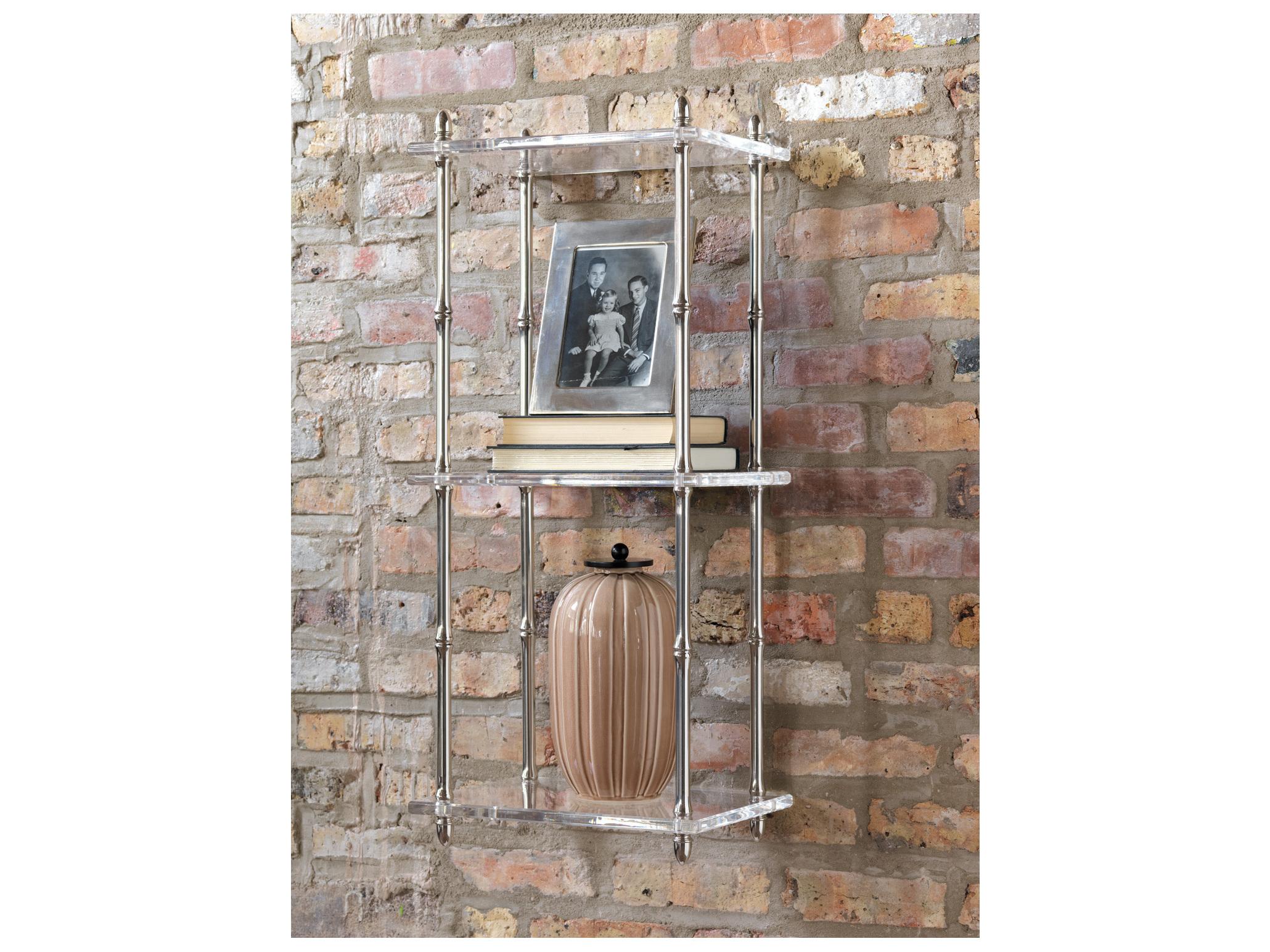 Port 68 Carmel Nickel/Lucite Shelf 32"H