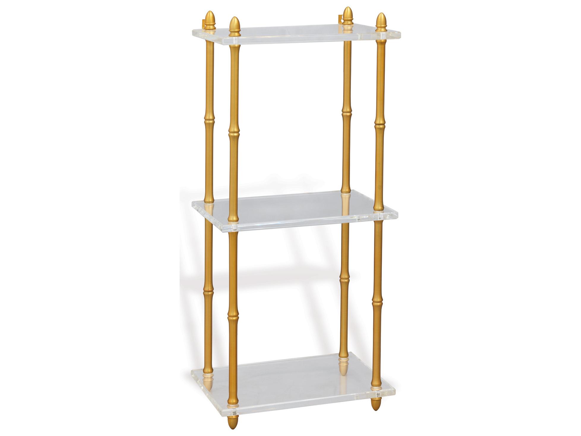 Port 68 Carmel Brass/Lucite Shelf 32"H