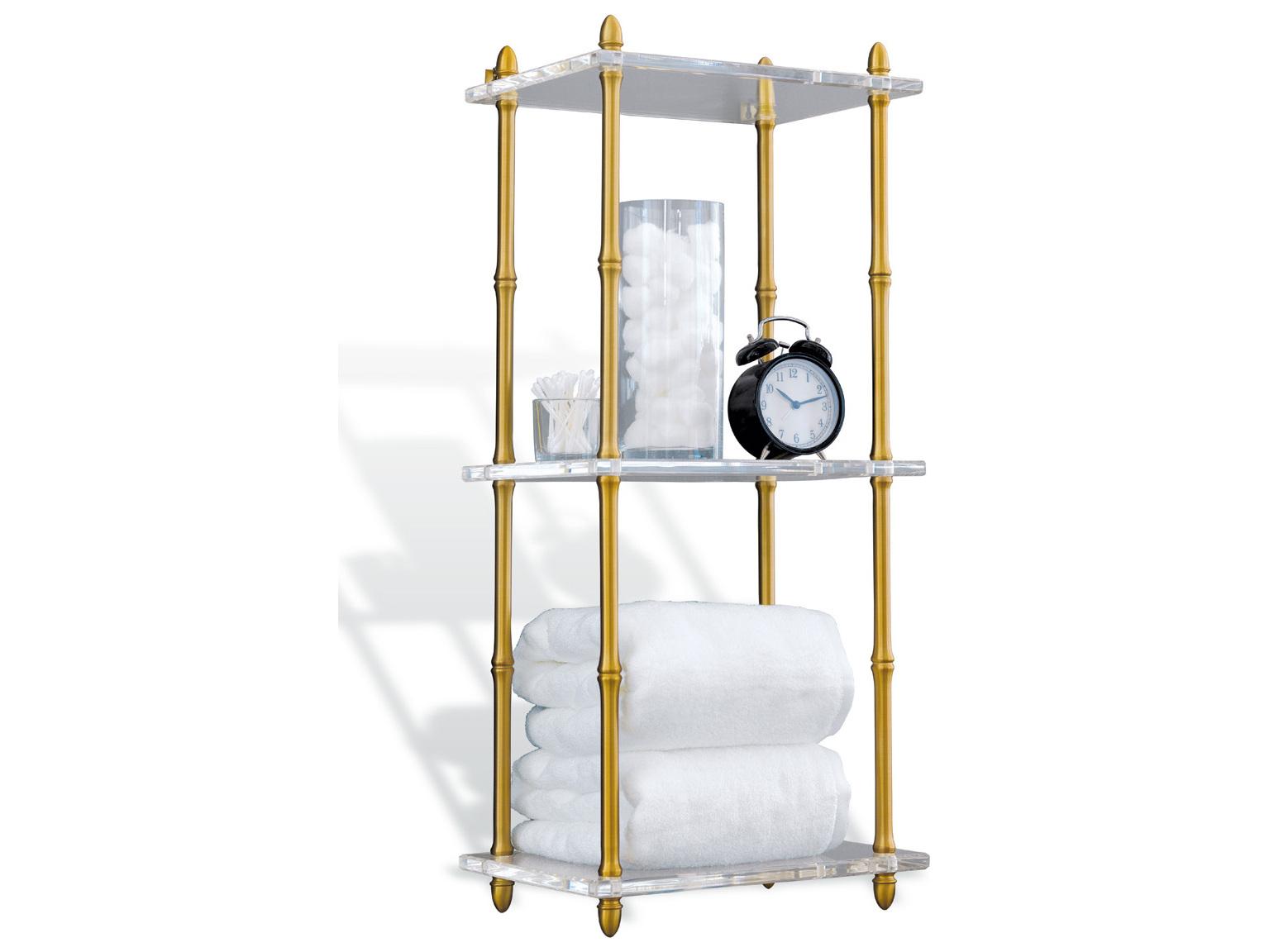 Port 68 Carmel Brass/Lucite Shelf 32"H