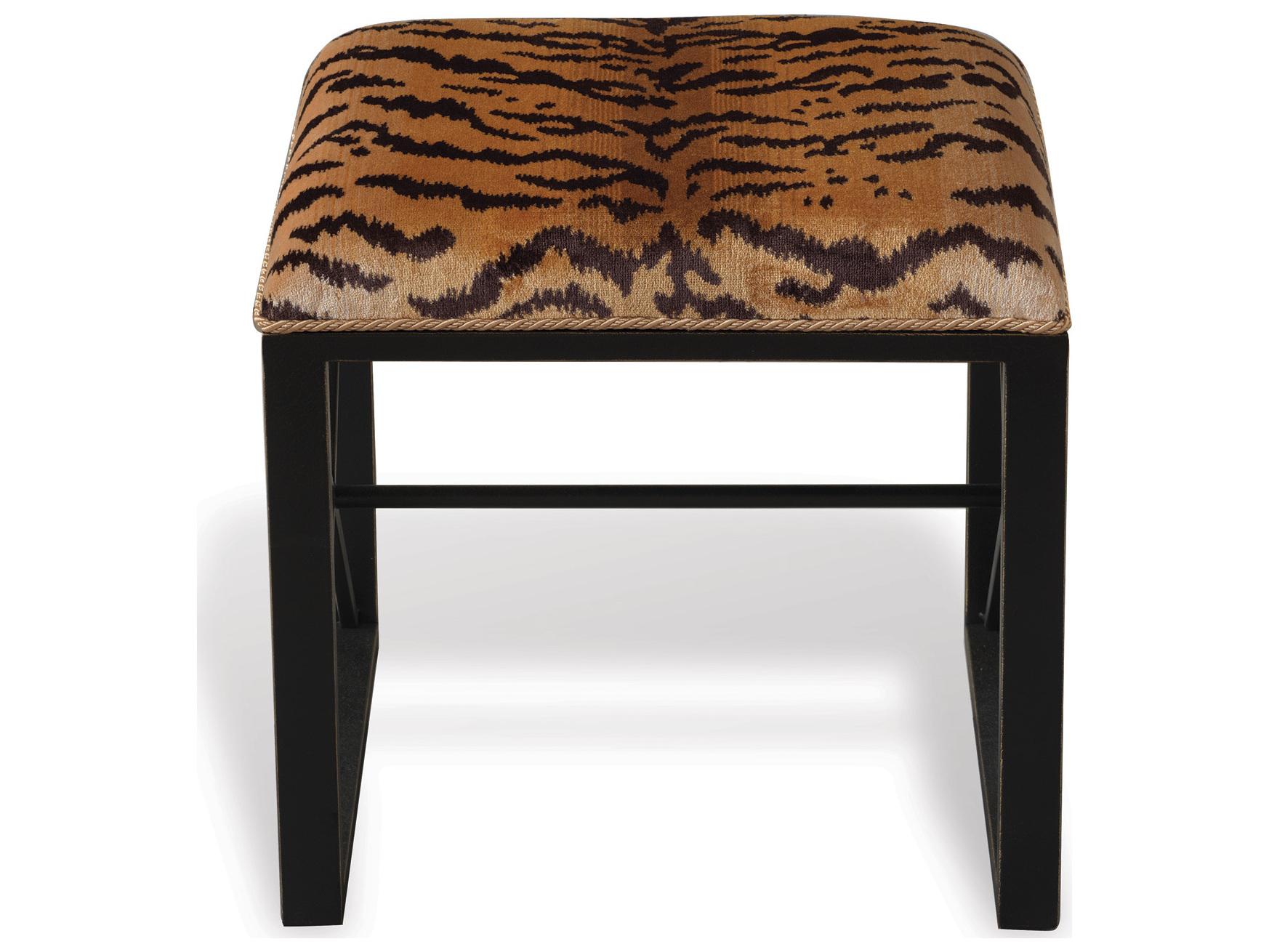 Port 68 Medallion Black Le Tigre Natural Single Bench 19.5H X 18 X 2