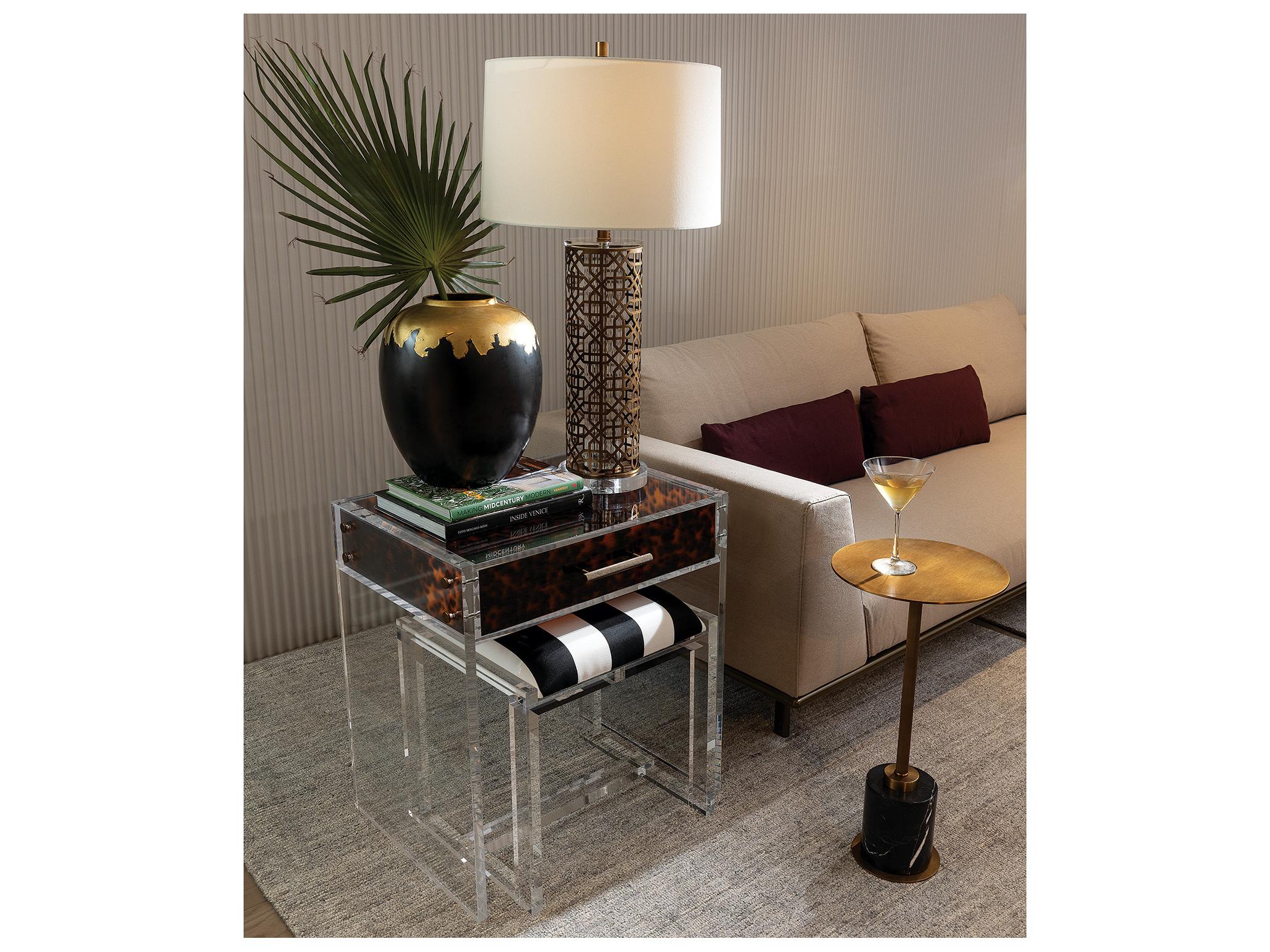 Port 68 Glencoe Black Stripe Bench