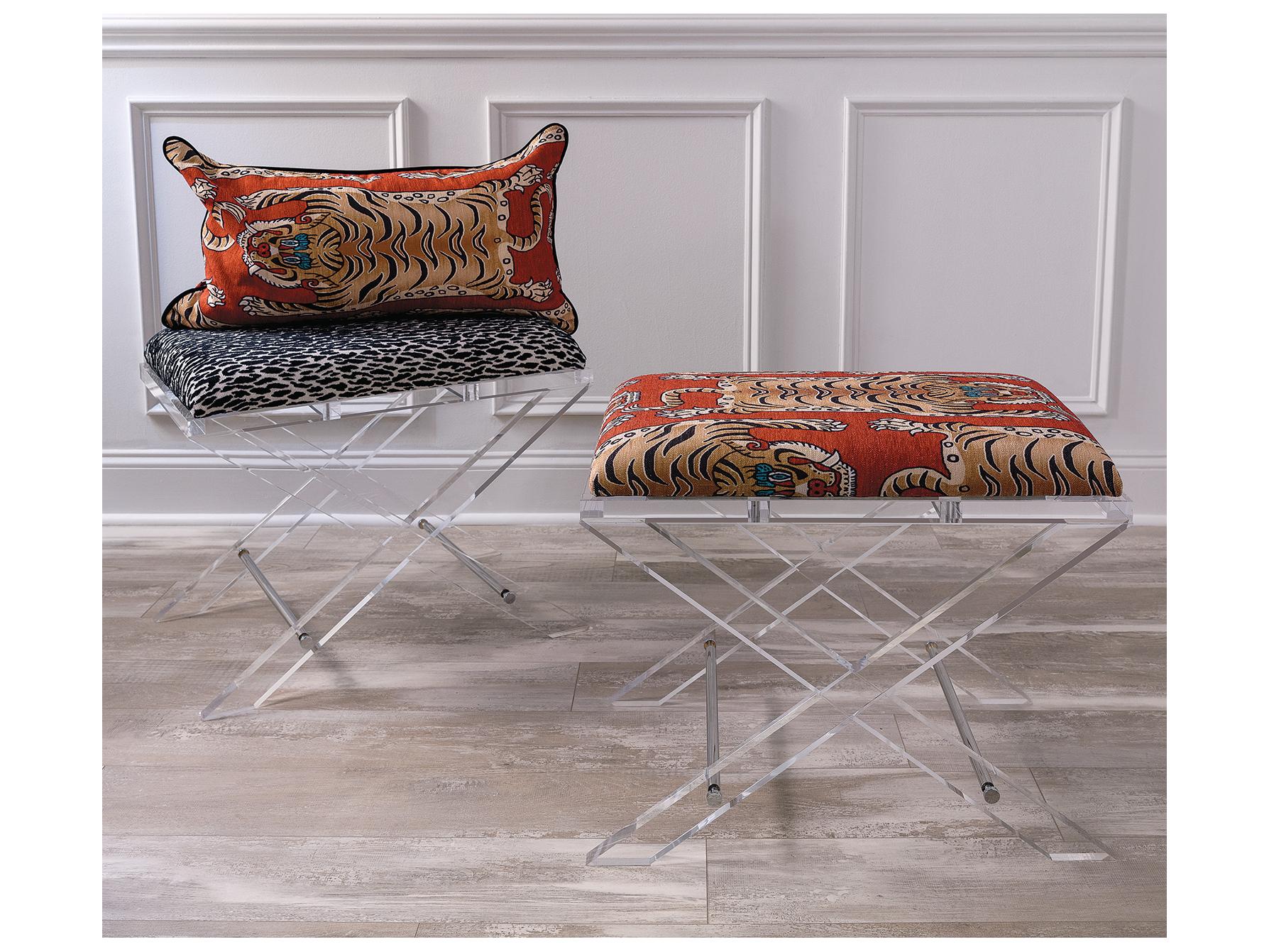 Port 68 Crossing Lucite Bench.Leopard Blk Kit  *