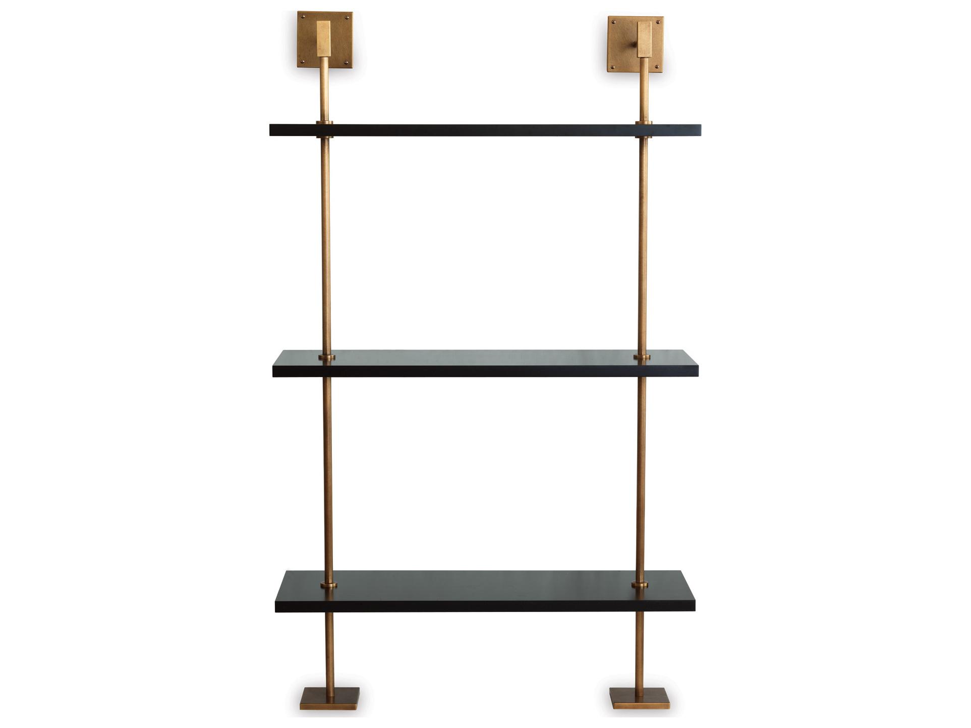 Port 68 Marais 3-Tier Black/Brass Shelf 36"W