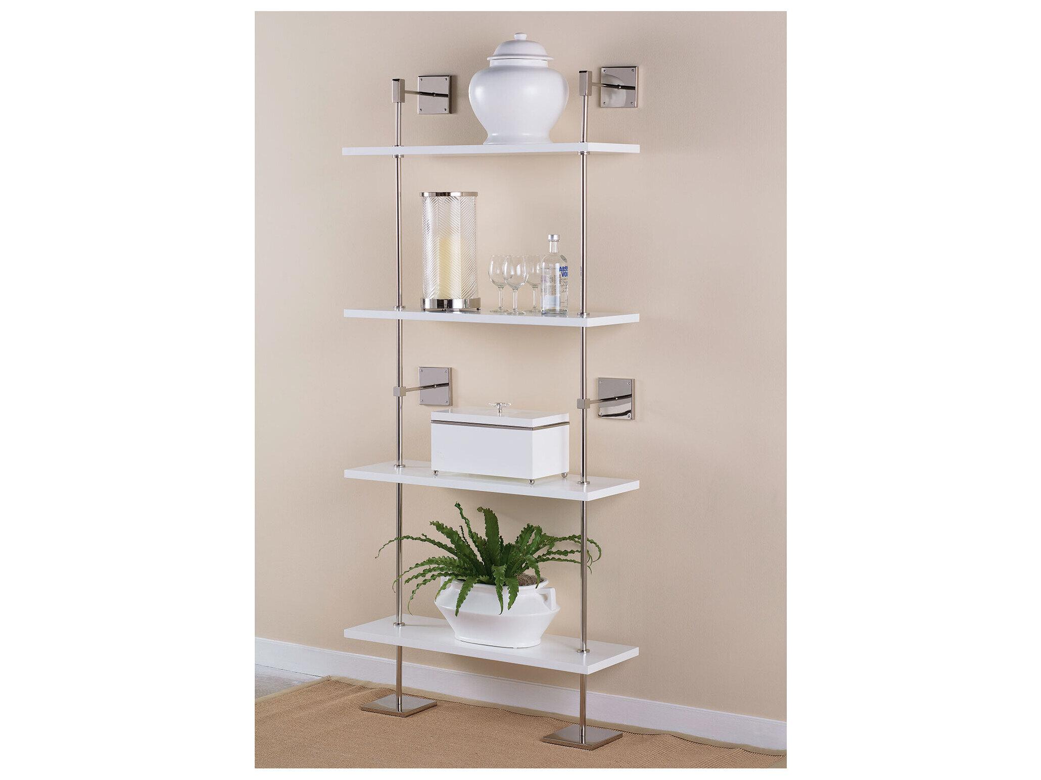 Port 68 Marais 3-Tier White/Nickel Shelf 36"W