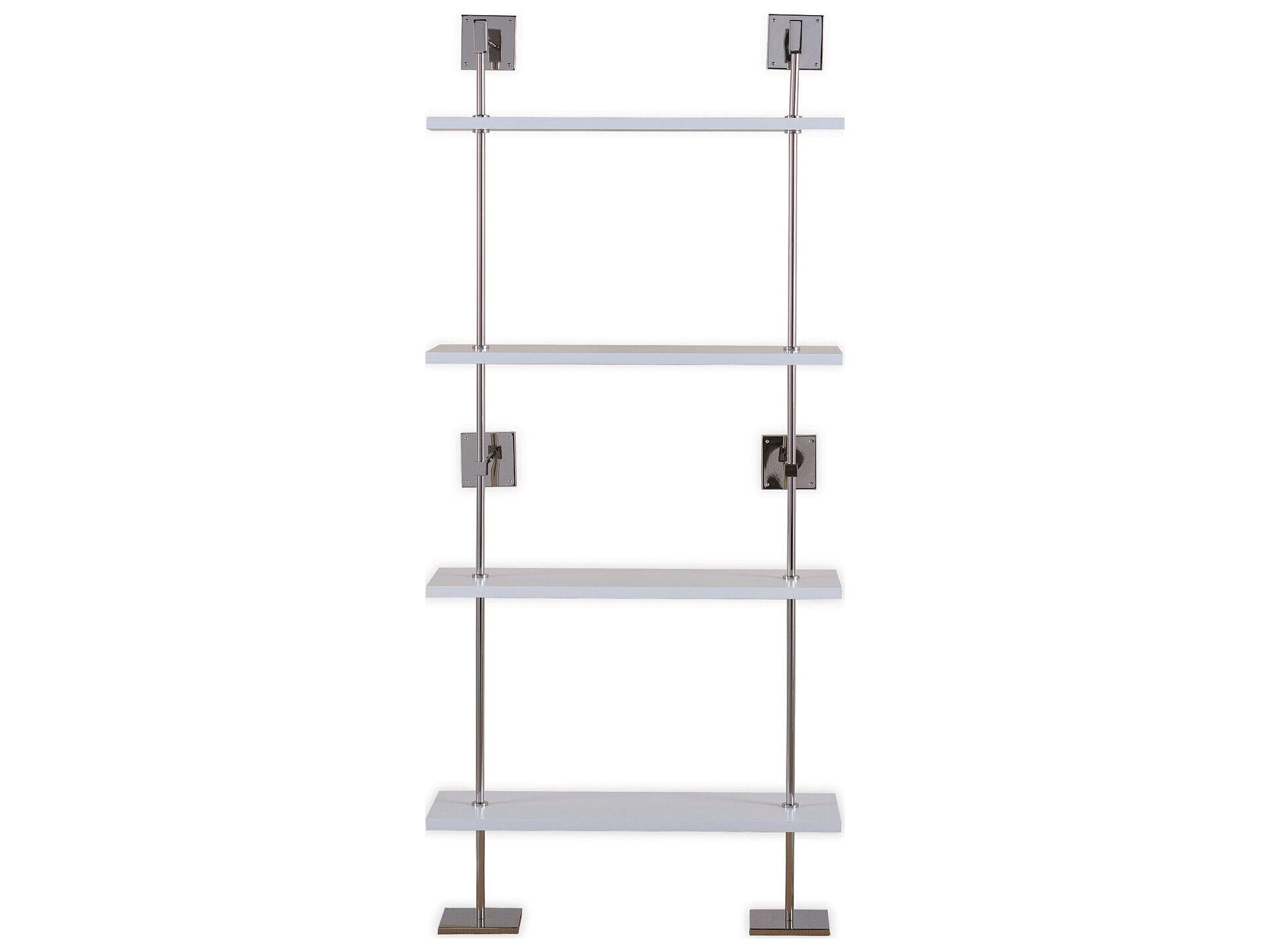 Port 68 Marais 3-Tier White/Nickel Shelf 36"W