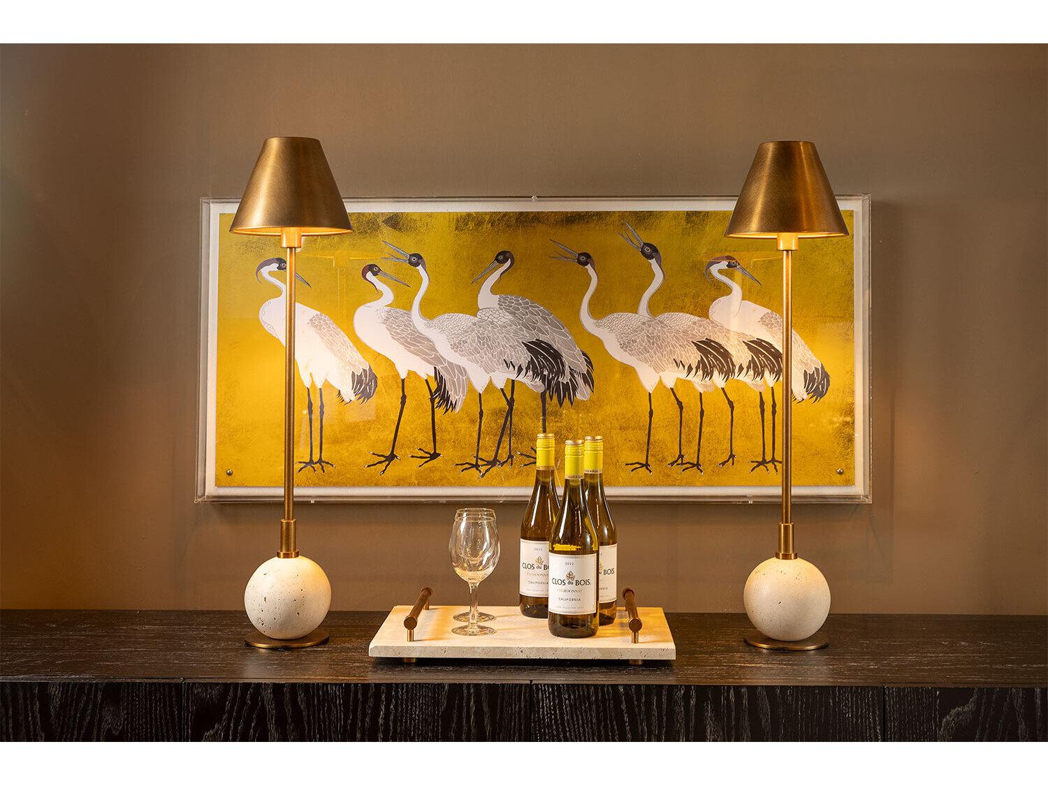 Port 68 Boston Brass/Cream Buffet Lamp /Set 2