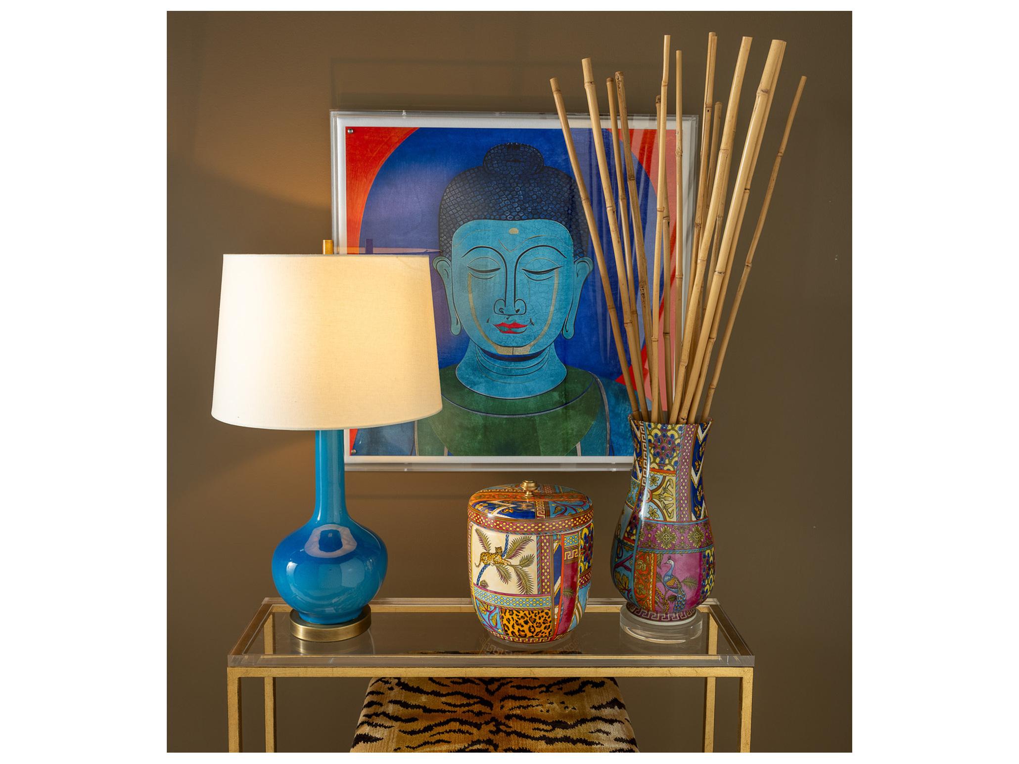 Port 68 Alex Turquoise Lamp 30"H