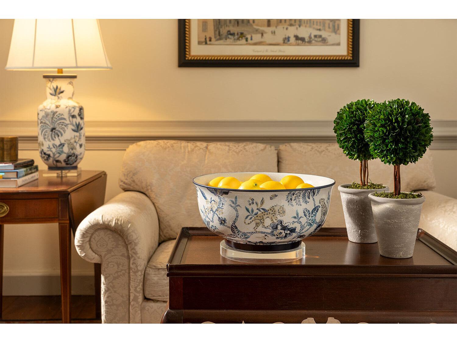 Port 68 Braganza Blue Lamp 34"H