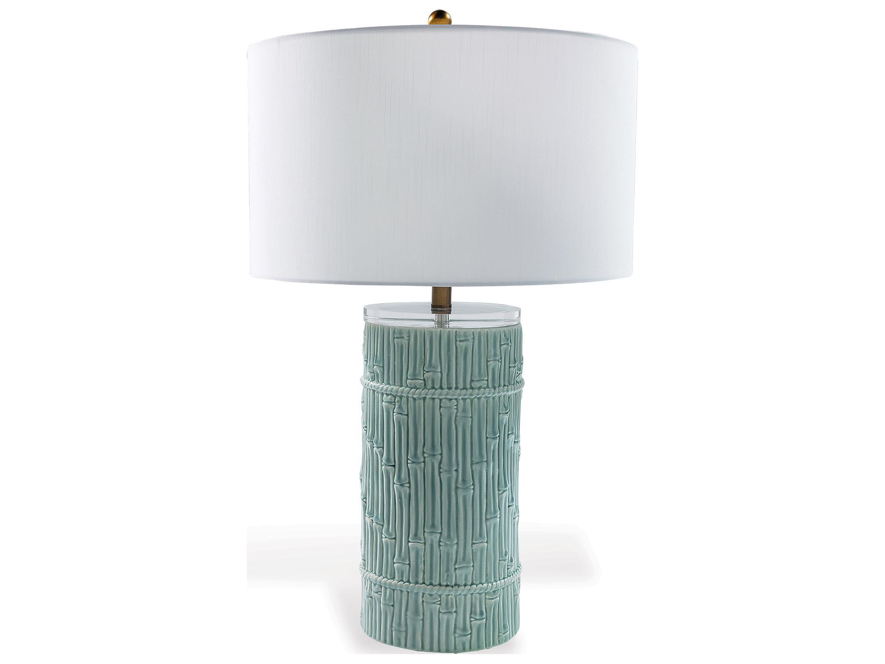 Port 68 Bamboo Cylinder Celadon Lamp