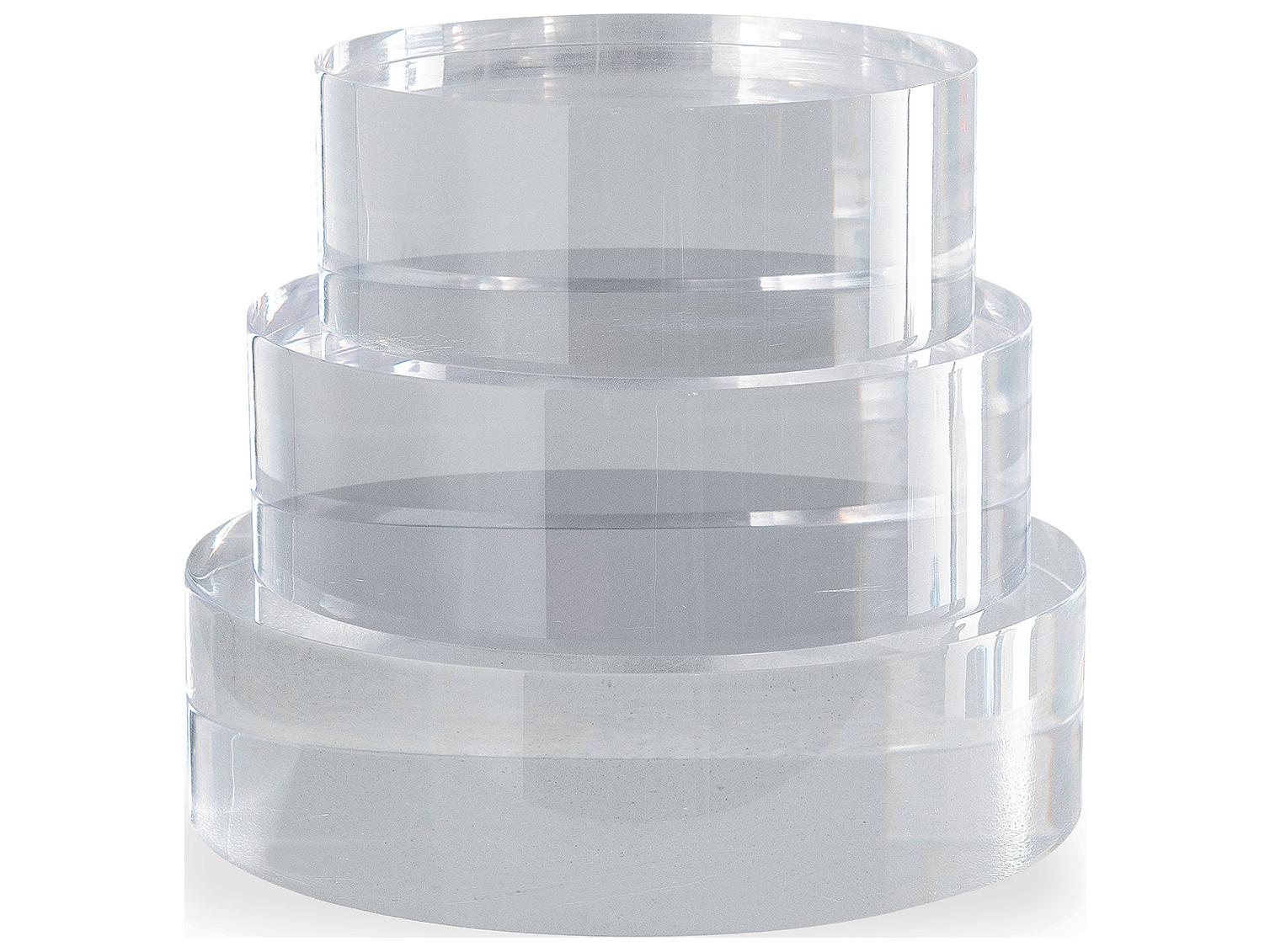 Port 68 Lucite Round Stand 6"D X 2"H (Set Of 2)