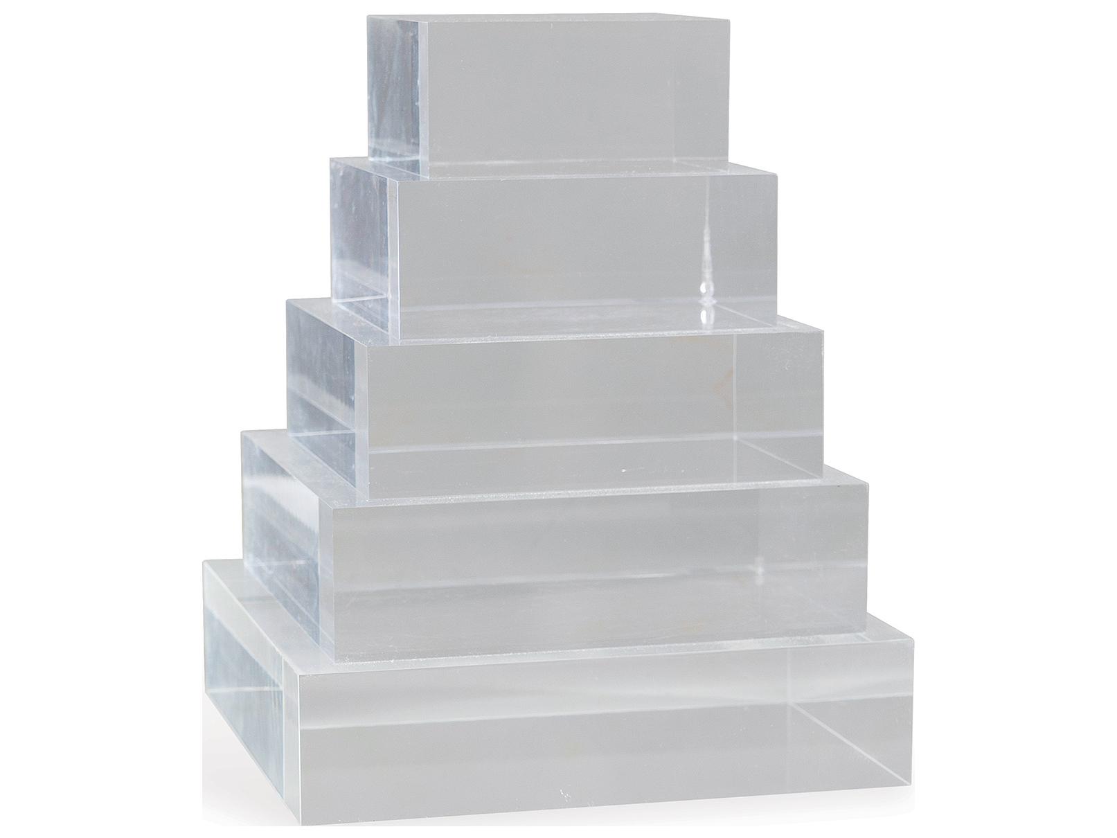 Port 68 Clear Lucite Square Stand 8" X 8" X 2"H Set/2