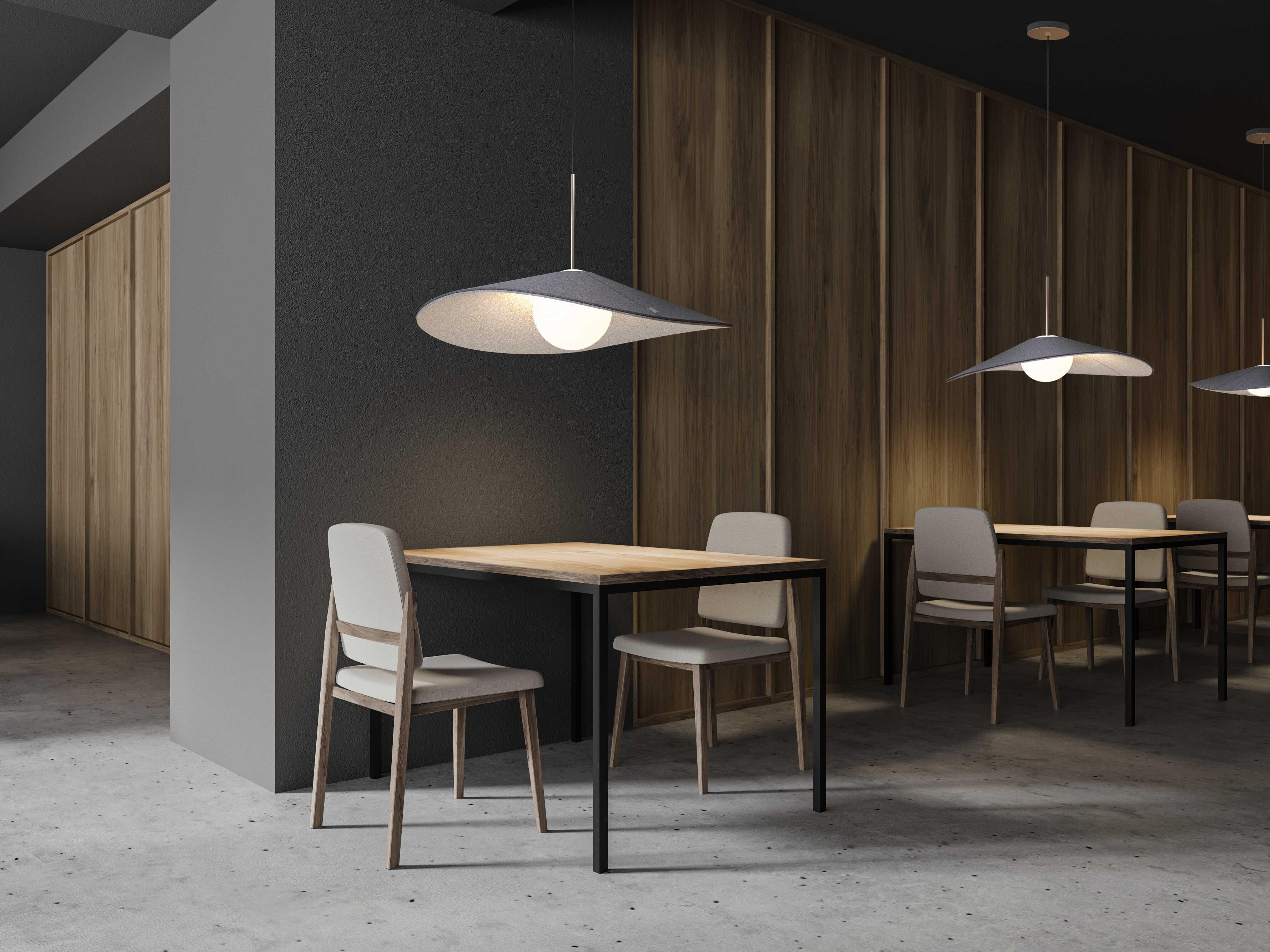 Pablo Bola Felt 1-Light Pebble Grey Globe Pendant