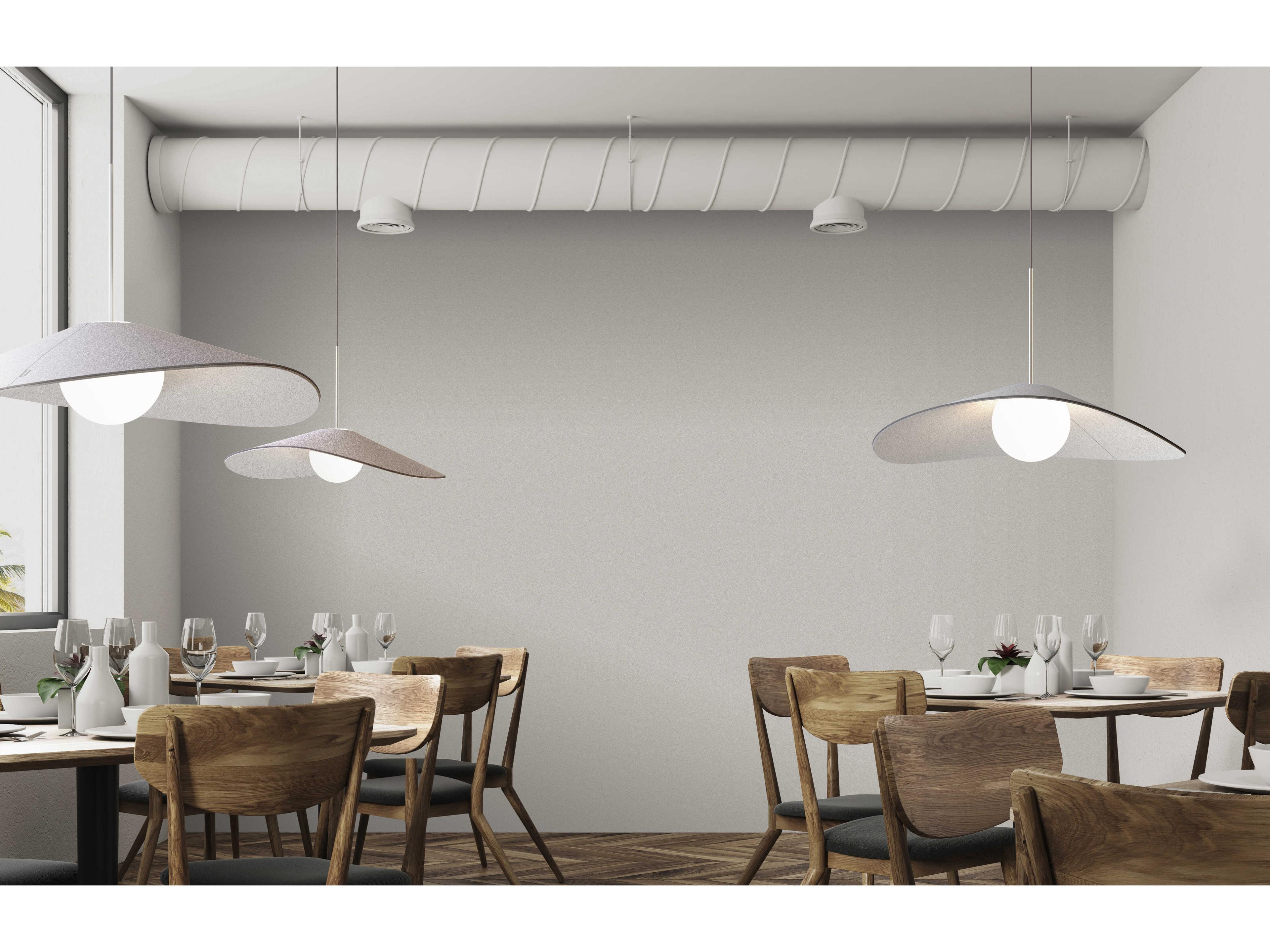 Pablo Bola Felt 1-Light Pebble Grey Globe Pendant