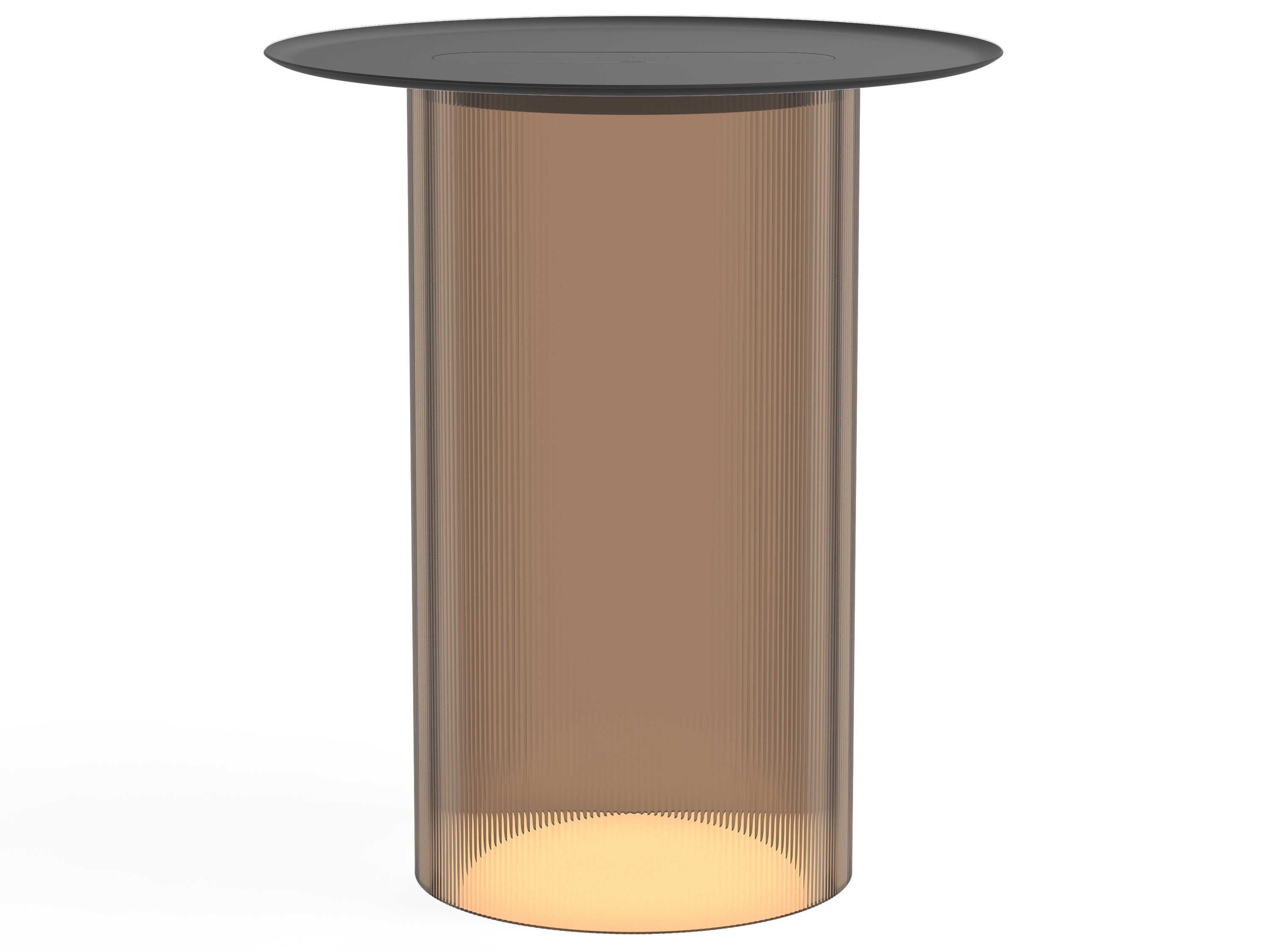 Pablo Carousel Round Metal Bronze End Table