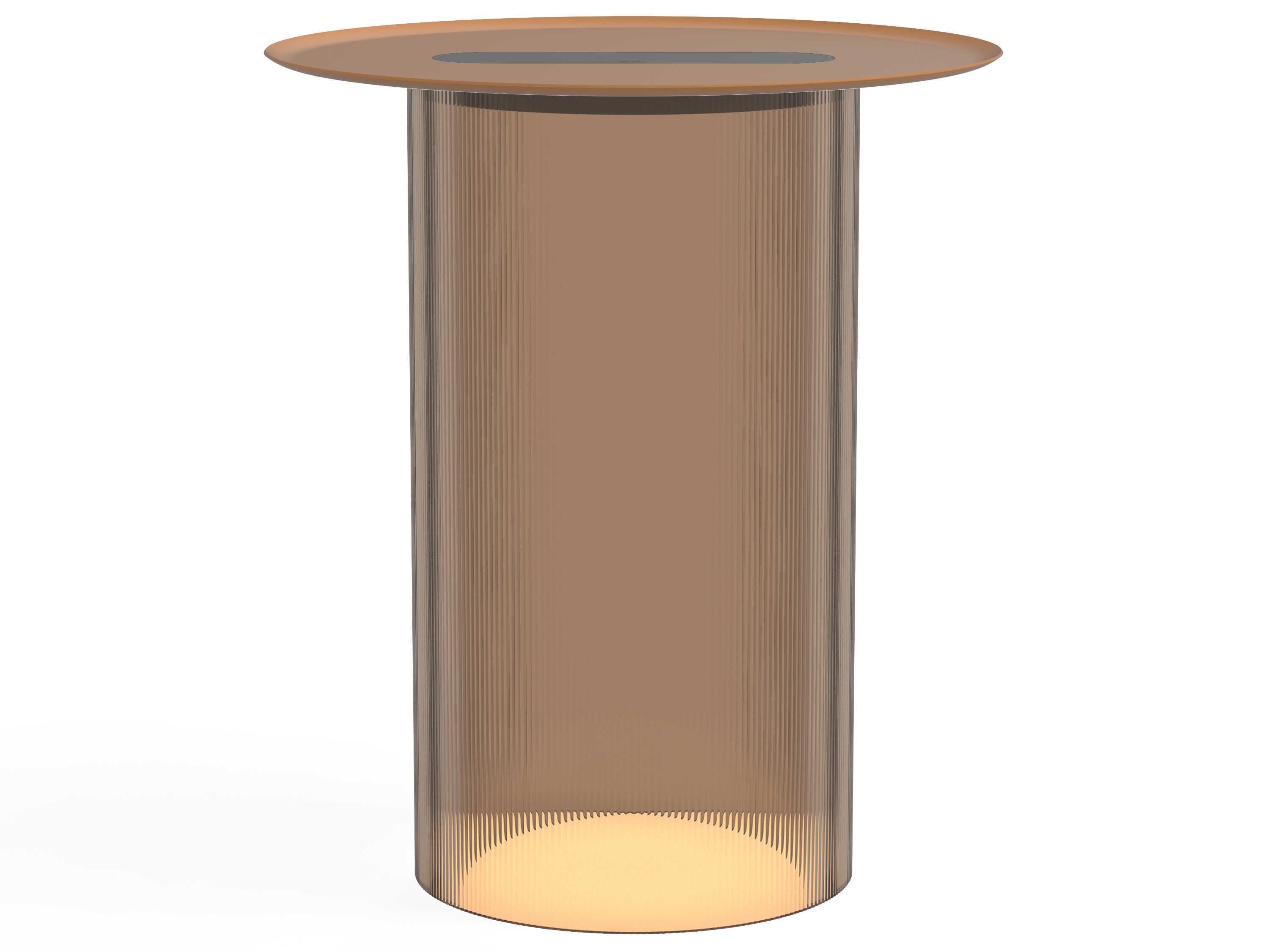 Pablo Carousel Round Metal Bronze End Table