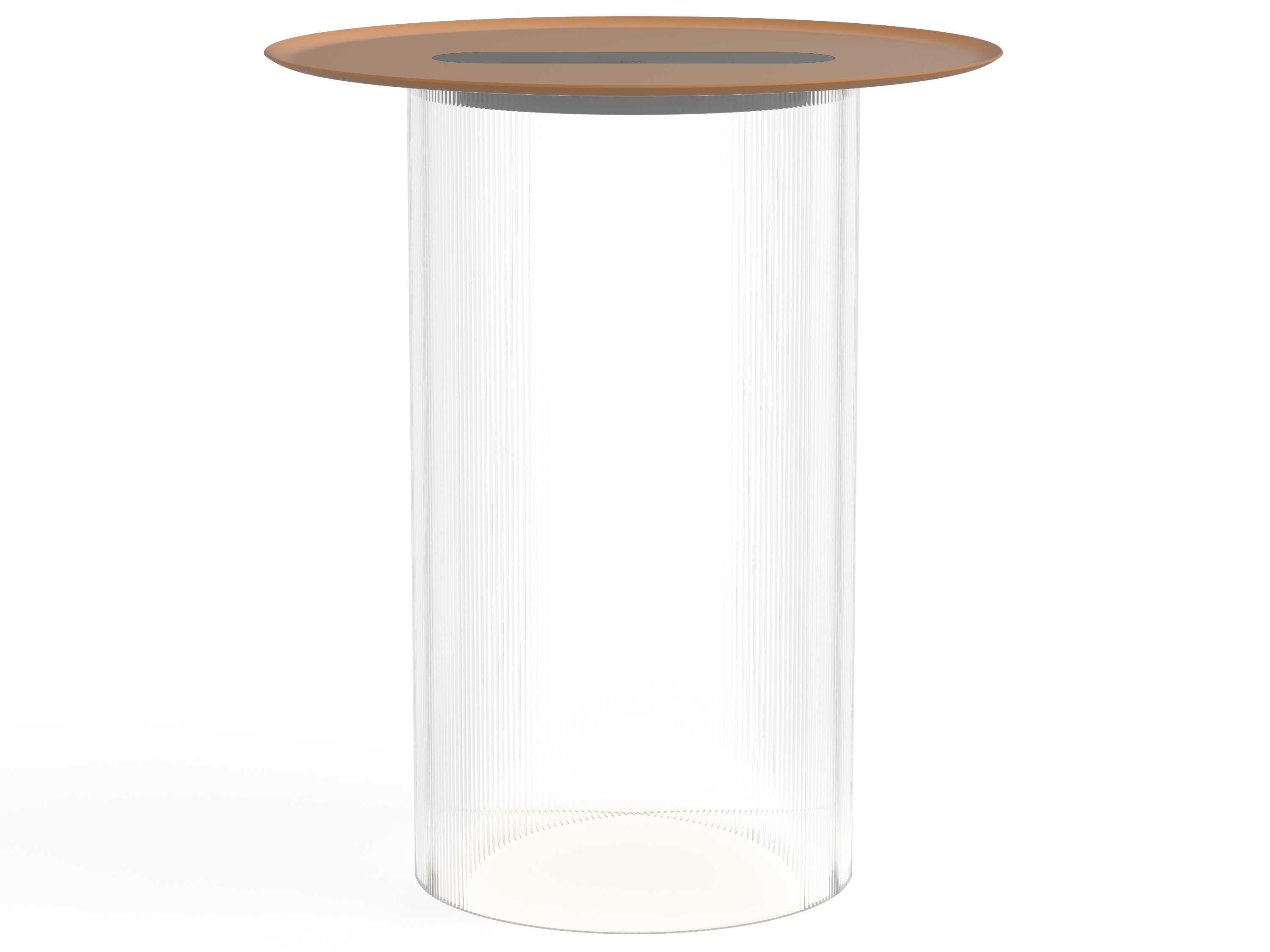 Pablo Carousel Round Metal Clear End Table