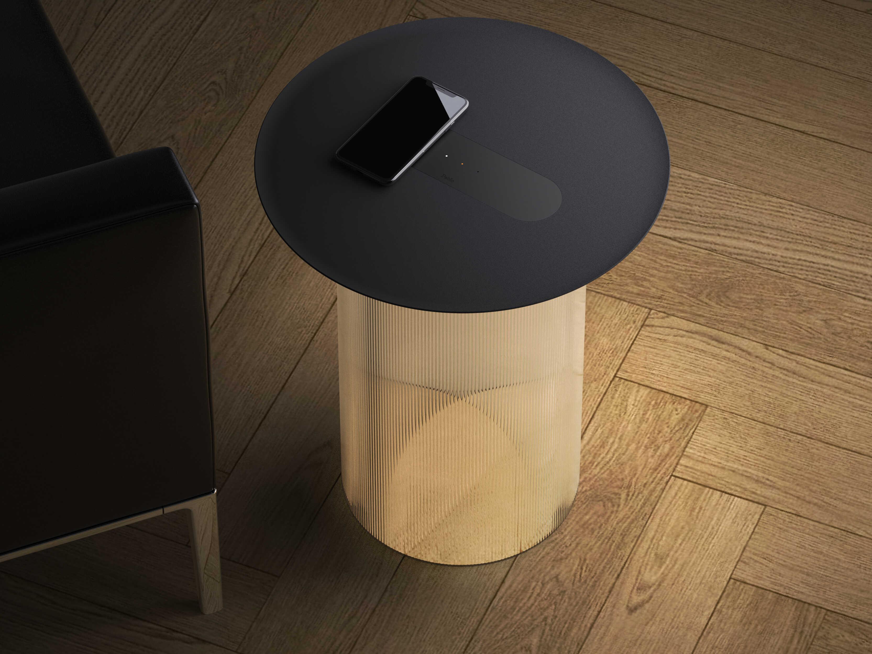 Pablo Carousel Round Metal Clear End Table