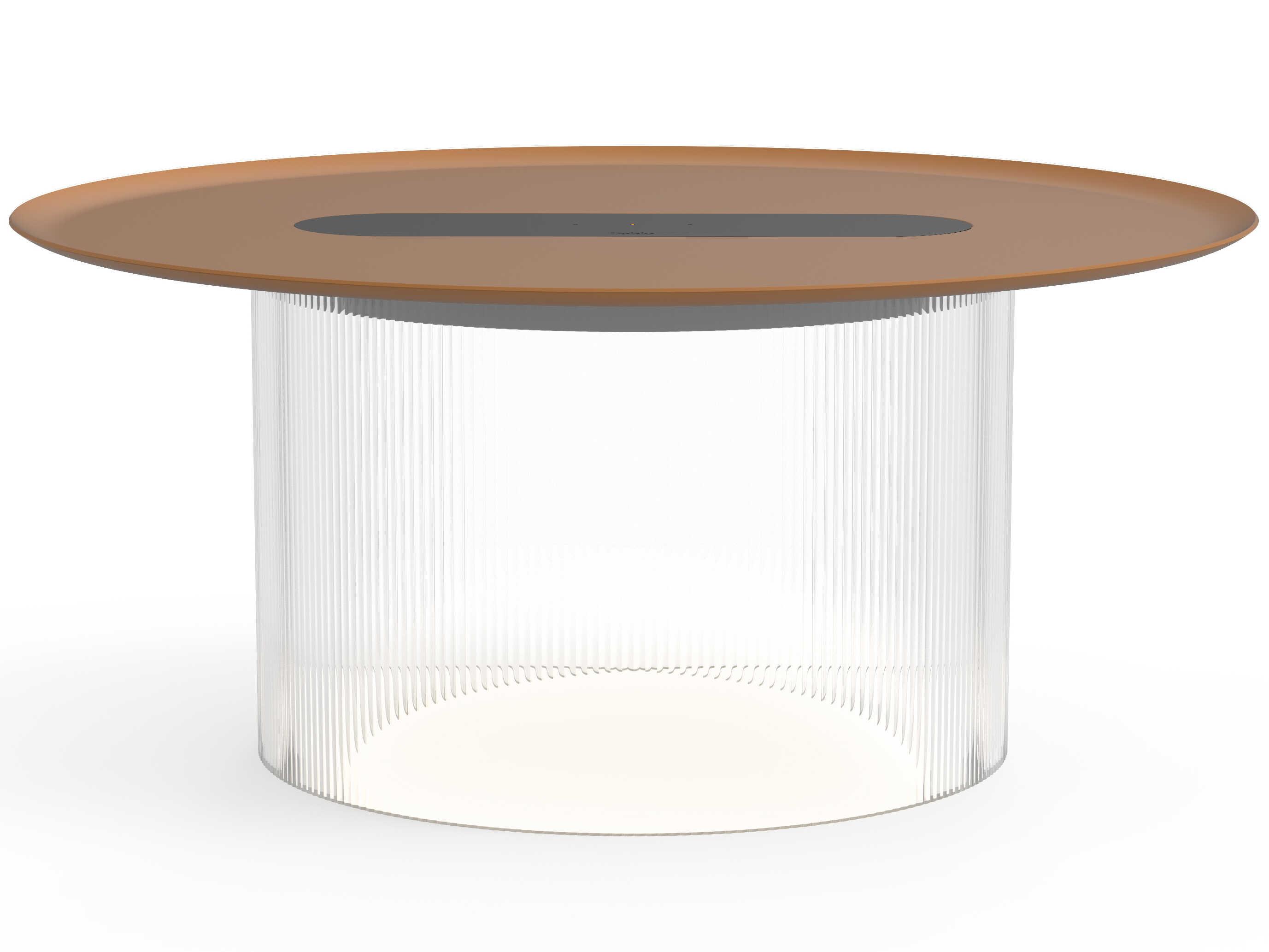 Pablo Carousel Round Metal Clear End Table