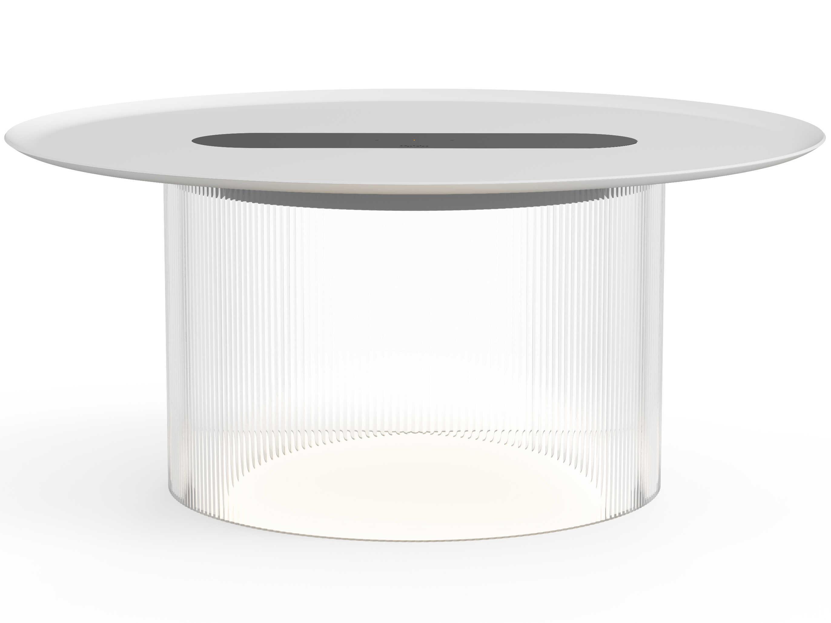 Pablo Carousel Round Metal Clear End Table