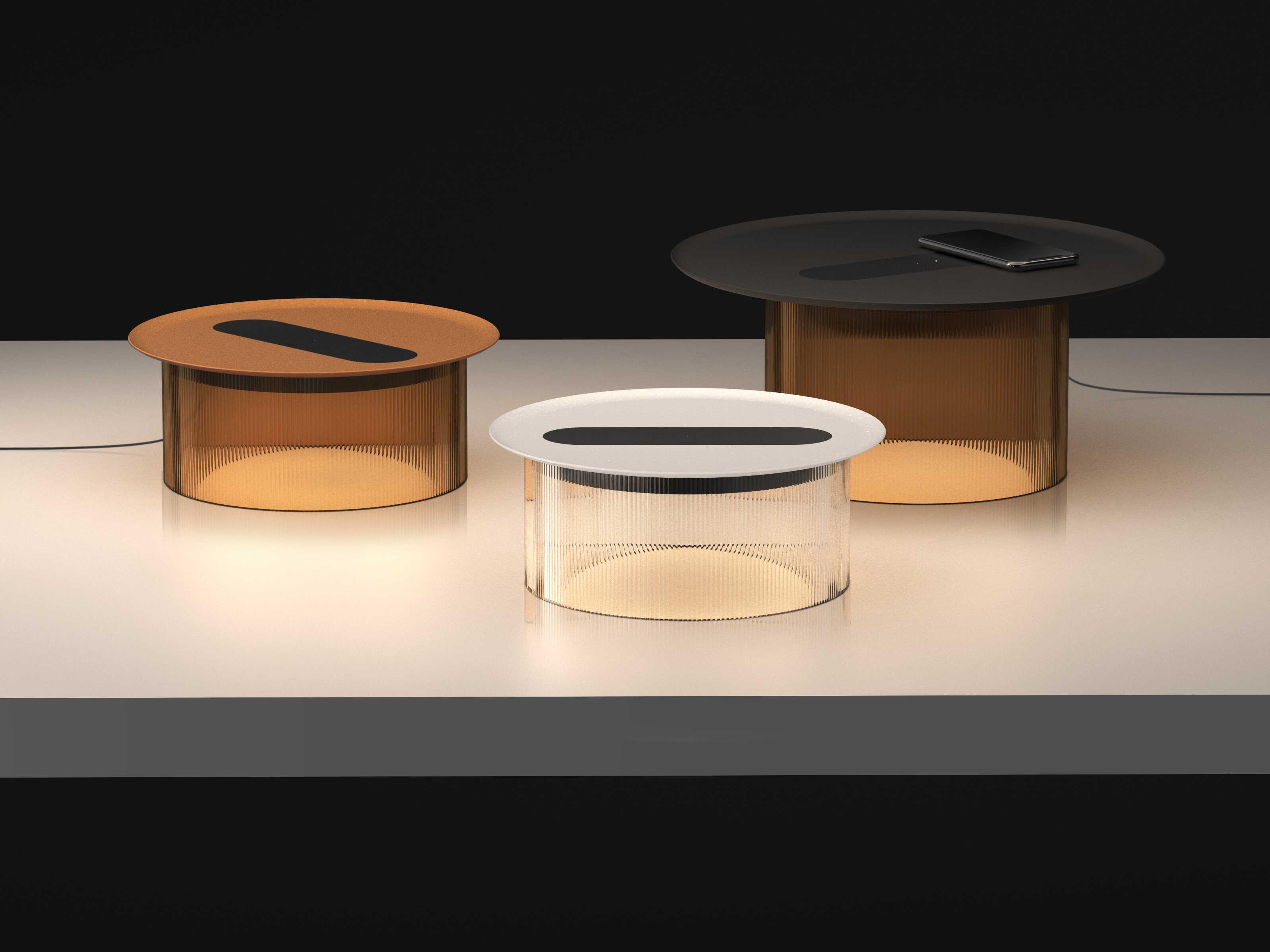 Pablo Carousel Round Metal Clear End Table