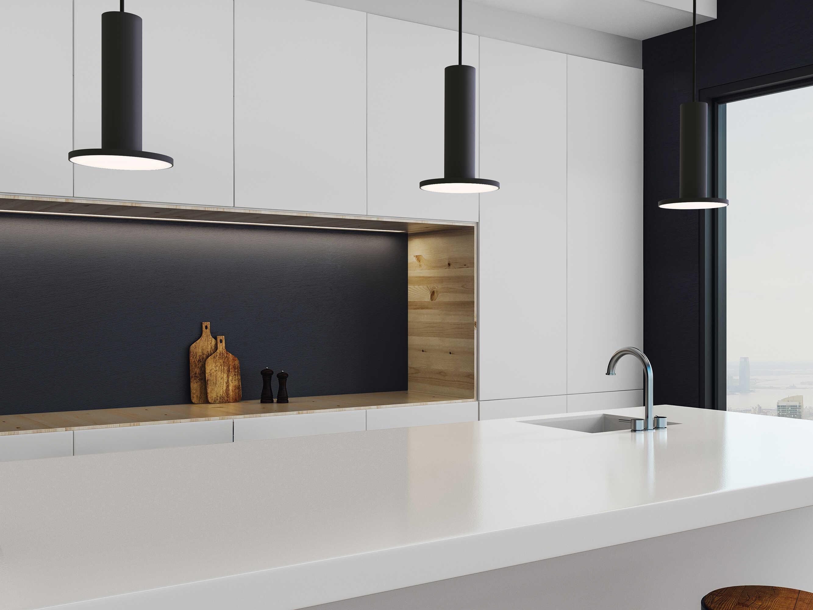 Pablo Cielo Plus 1-Light Black Cylinder Linear Mini Pendant