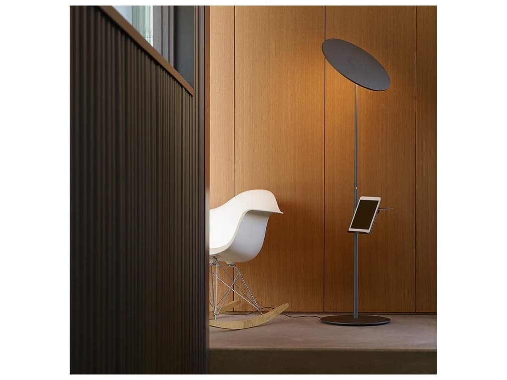 Pablo Circa Graphite Polycarbonate Lens Black Floor Lamp
