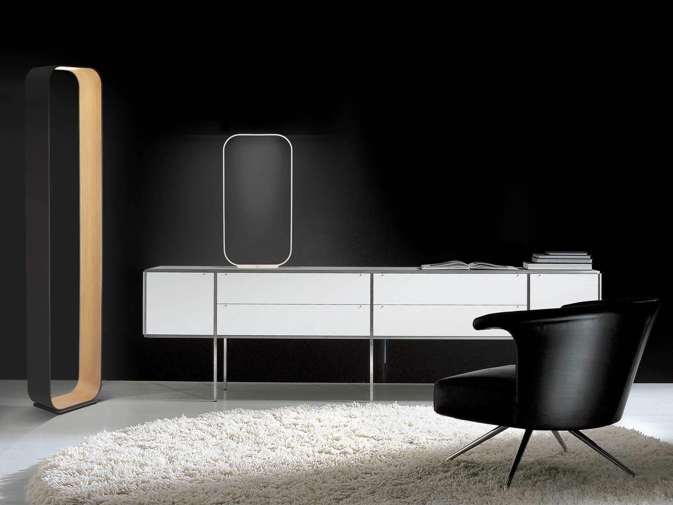 Pablo Contour Graphite White Oak Polycarbonate Lens Gray Floor Lamp