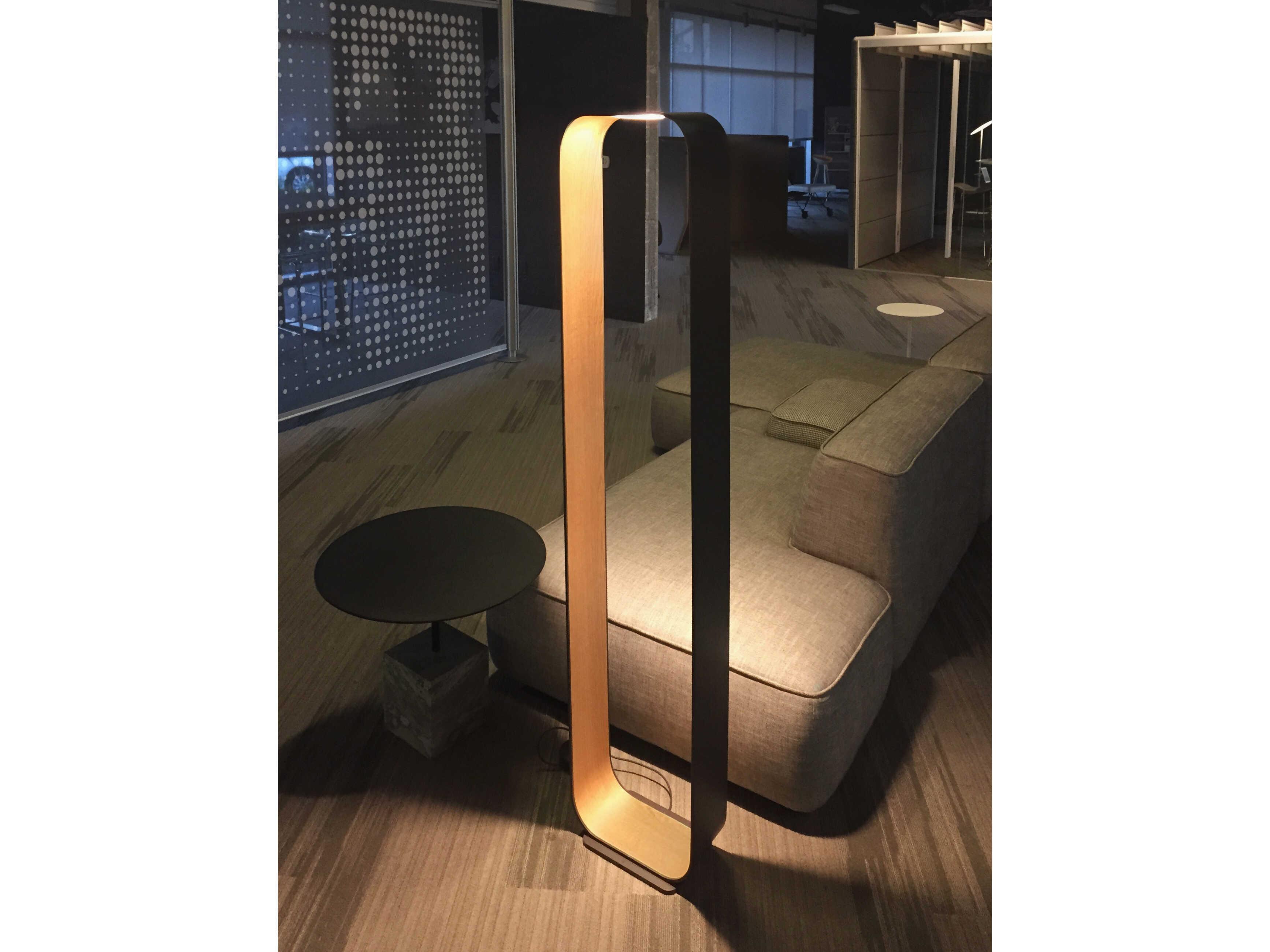 Pablo Contour Graphite White Oak Polycarbonate Lens Gray Floor Lamp