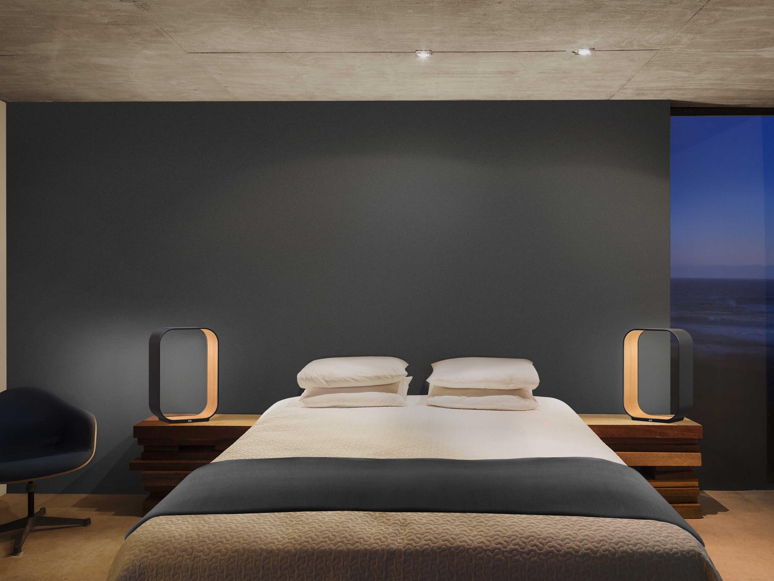 Pablo Contour Graphite White Oak Polycarbonate Lens Gray Table Lamp