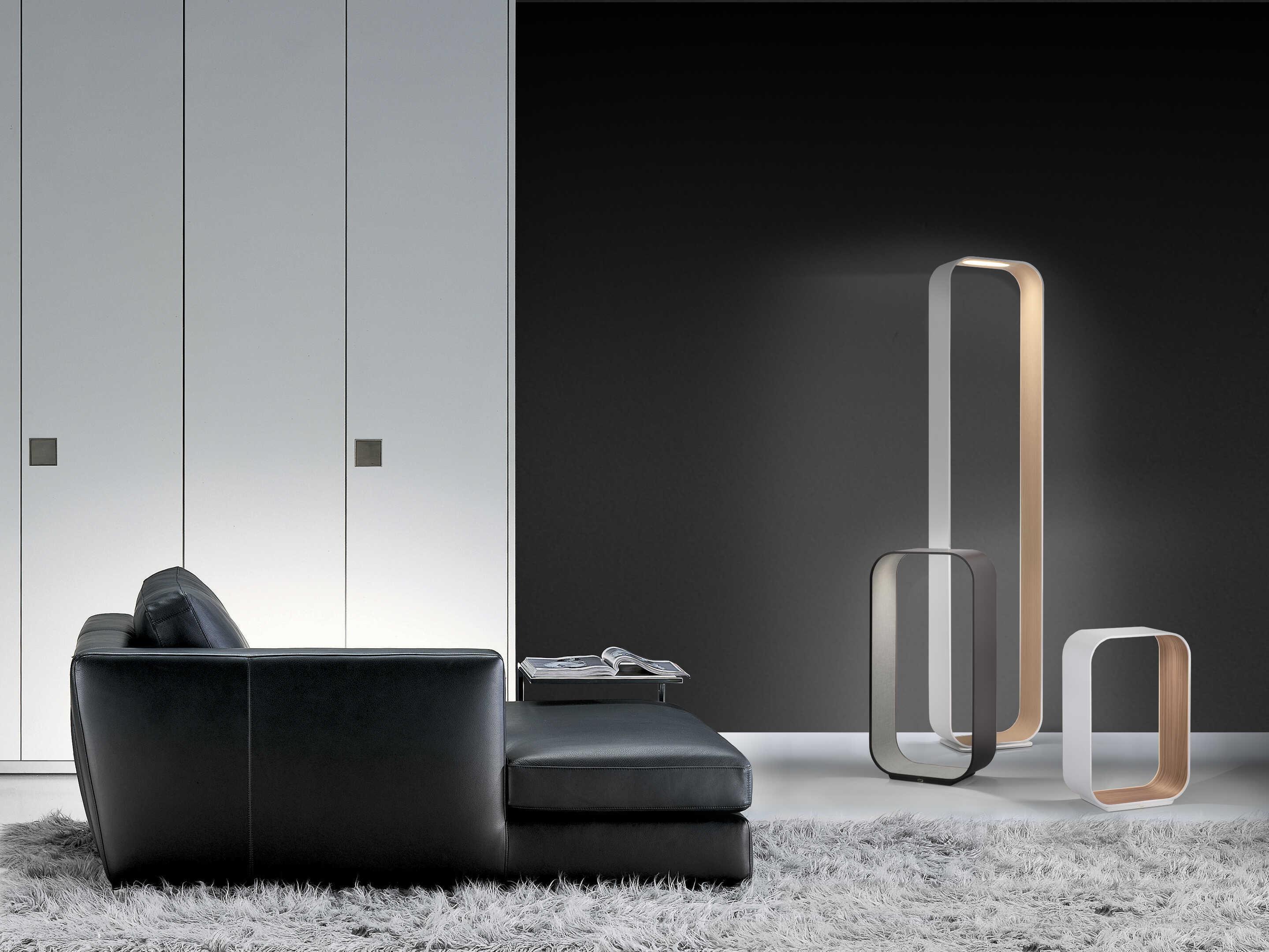 Pablo Contour White Oak Polycarbonate Lens Table Lamp