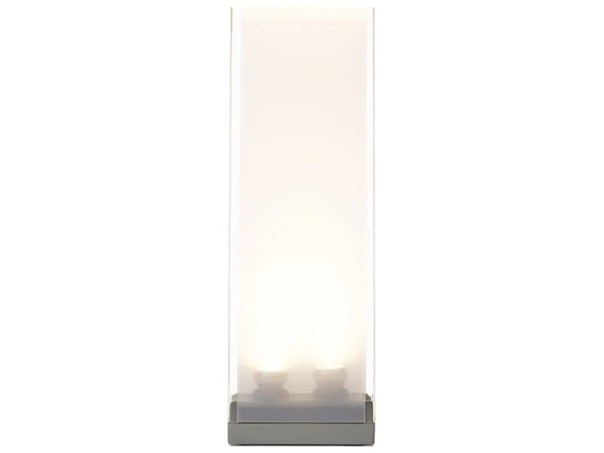 Pablo Cortina Clear White Silver Polycarbonate Shade Table Lamp