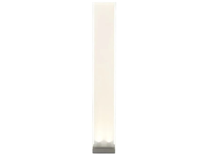 Pablo Cortina Clear White Silver Polycarbonate Shade Floor Lamp