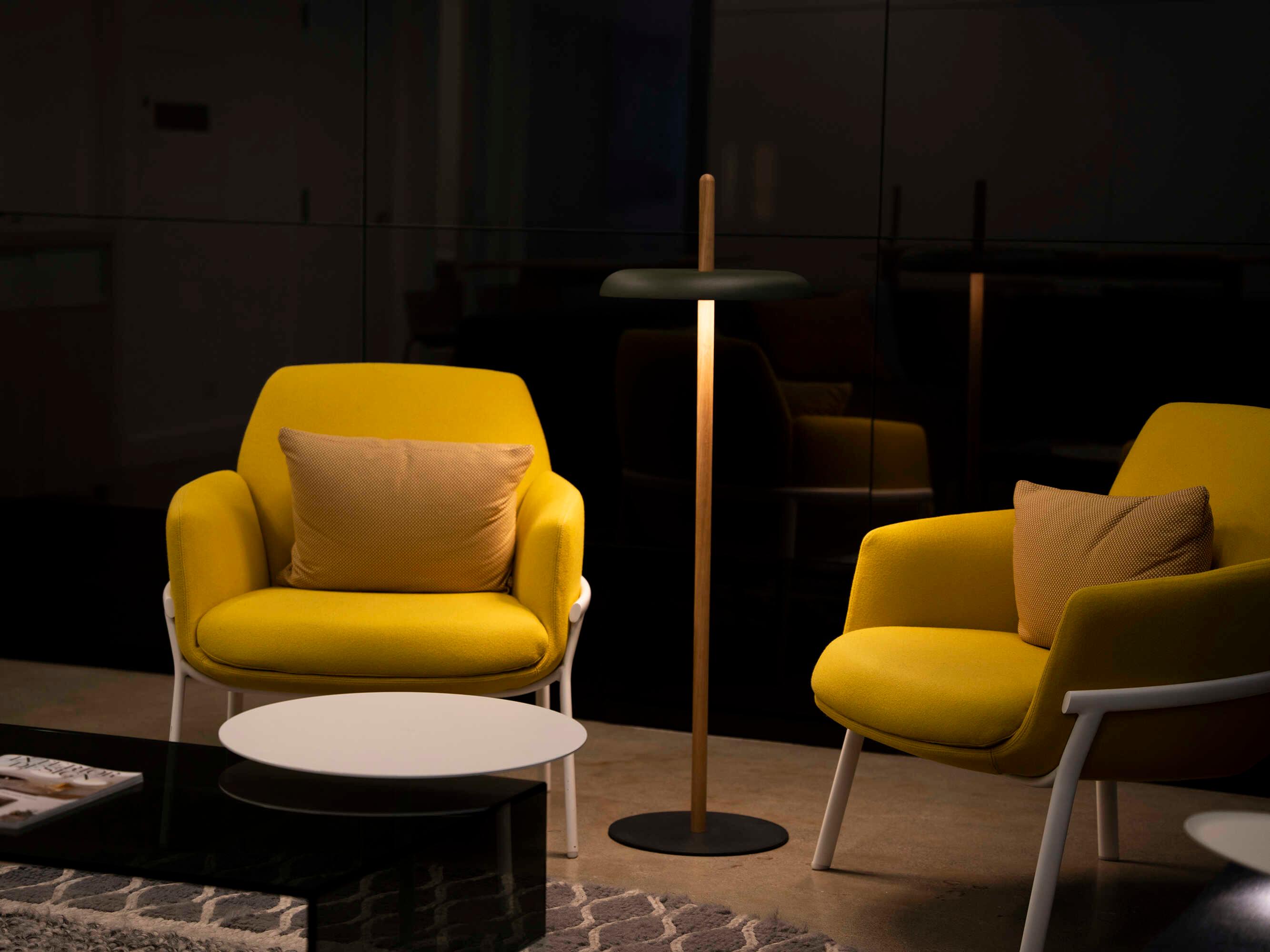 Pablo Nivel Walnut Black Brown Floor Lamp
