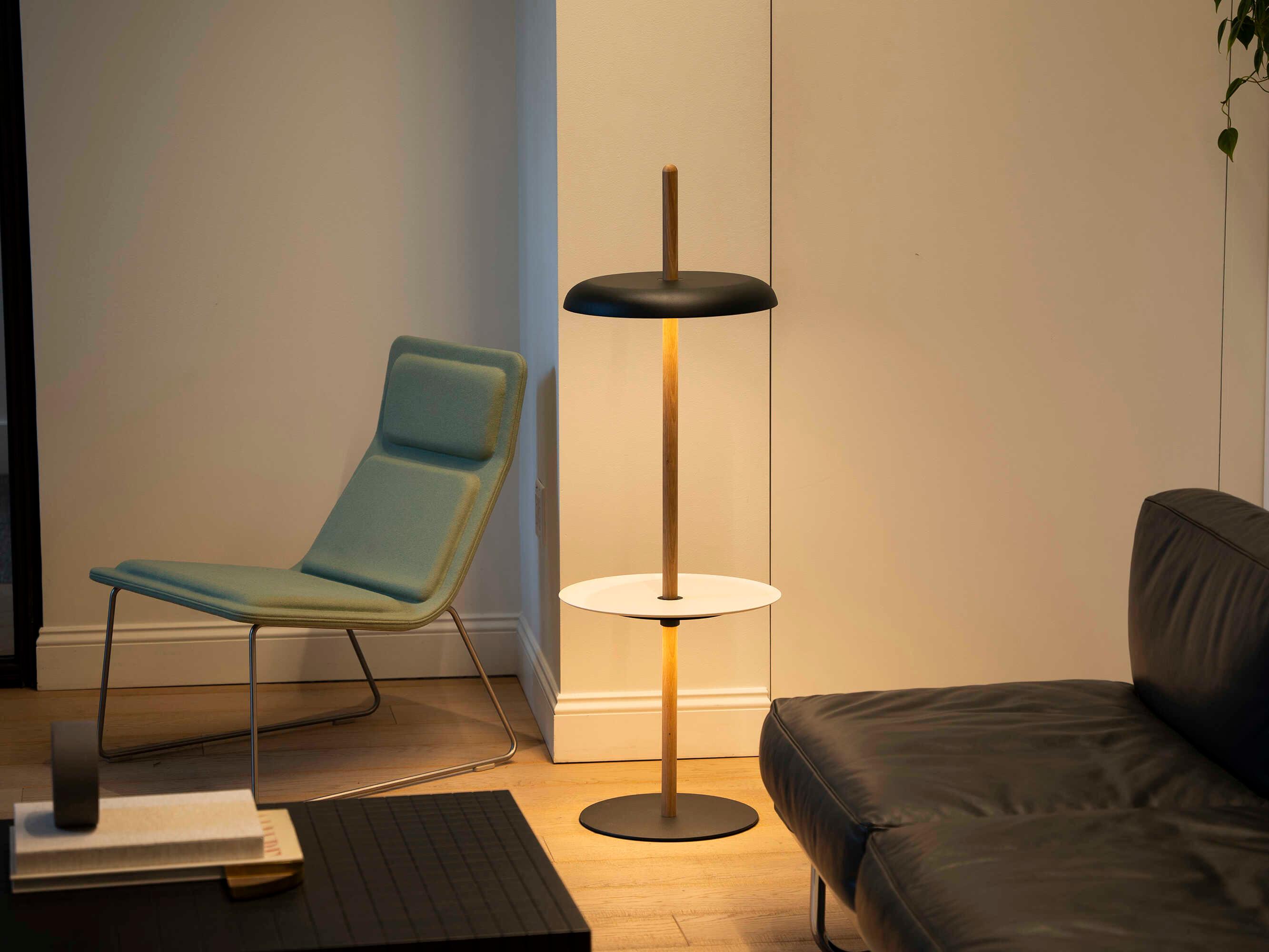 Pablo Nivel Walnut Black Brown Floor Lamp
