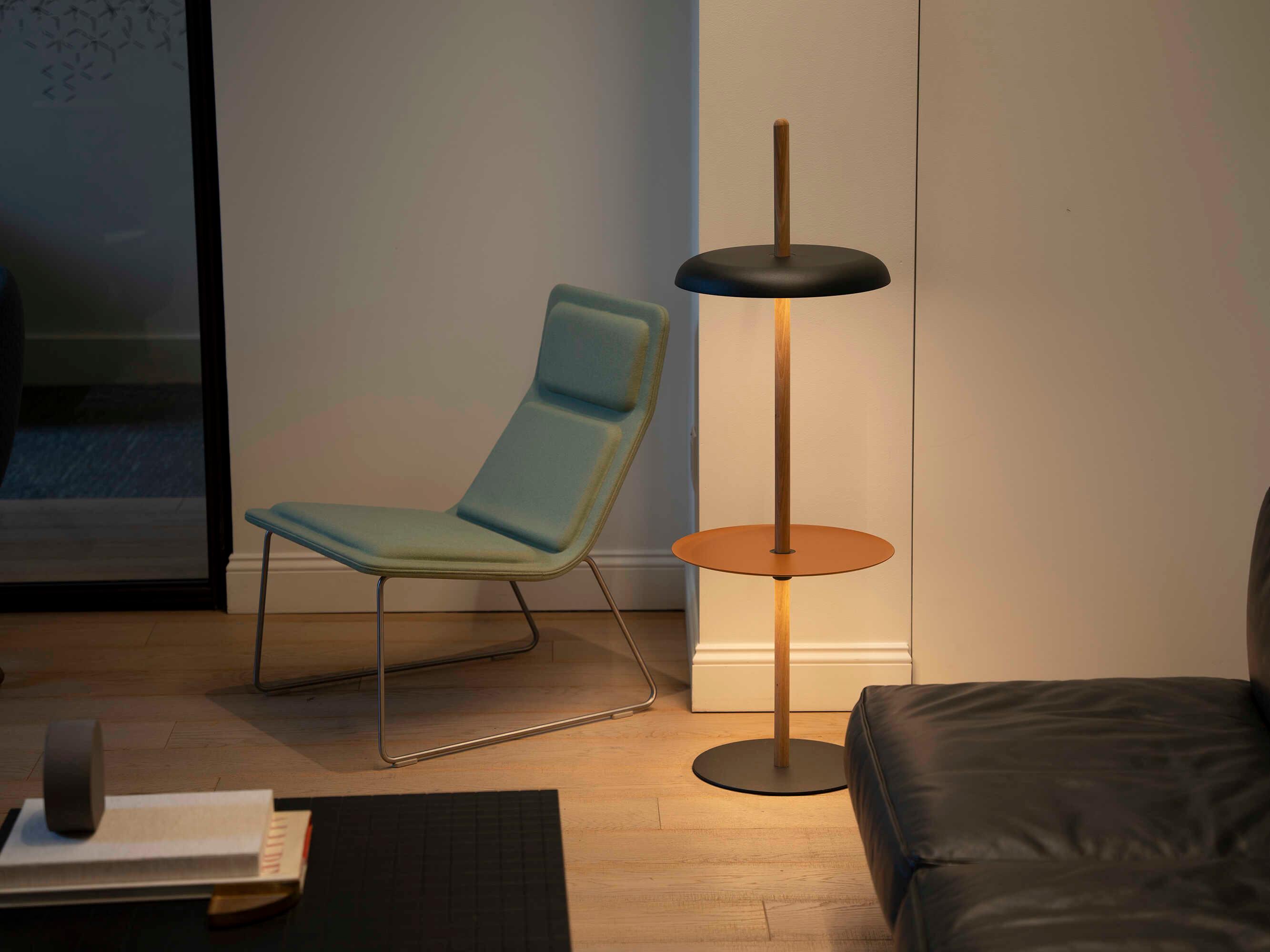 Pablo Nivel Walnut Black Brown Floor Lamp