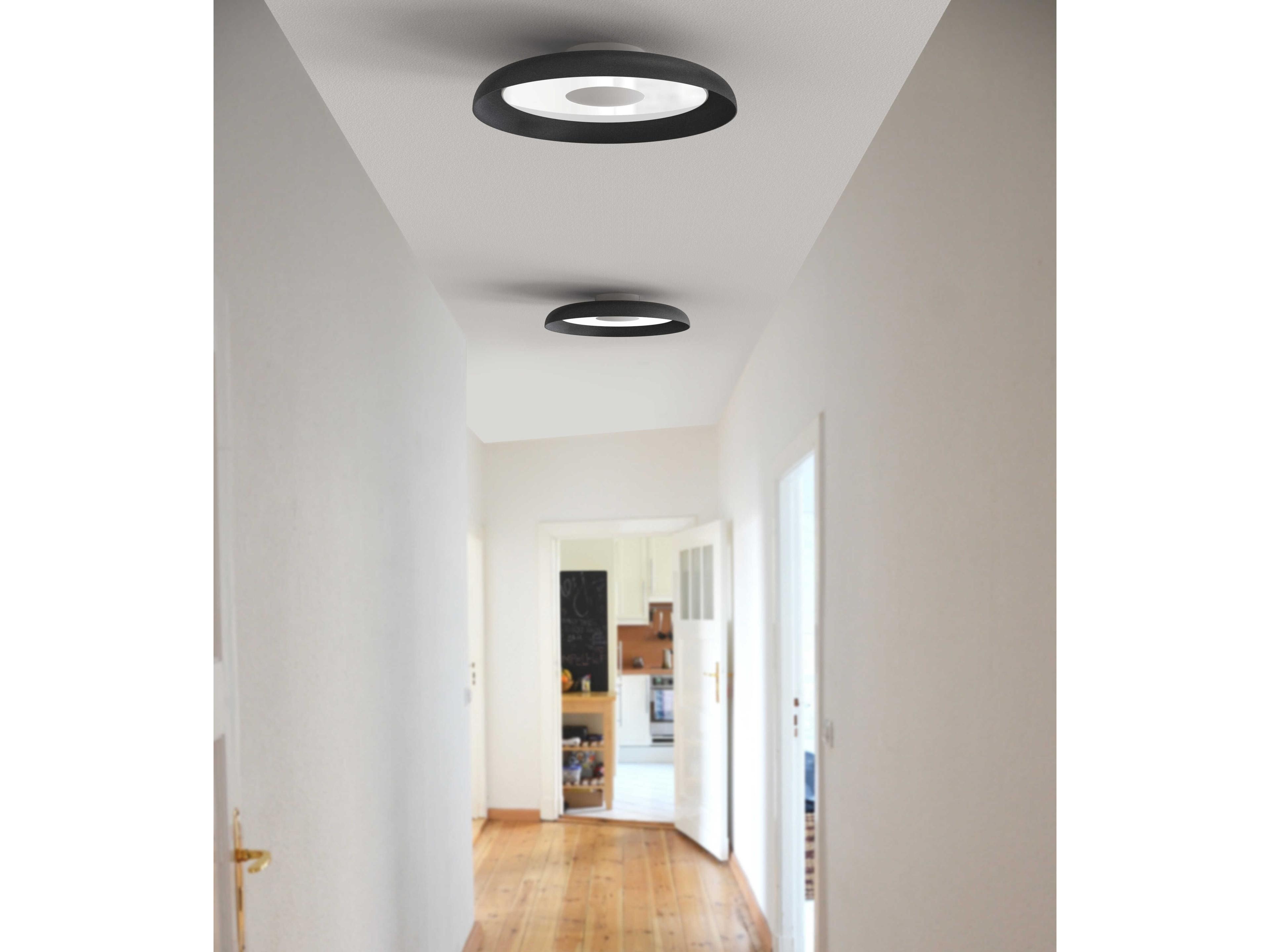 Pablo Nivel 1-Light Black Round Flush Mount
