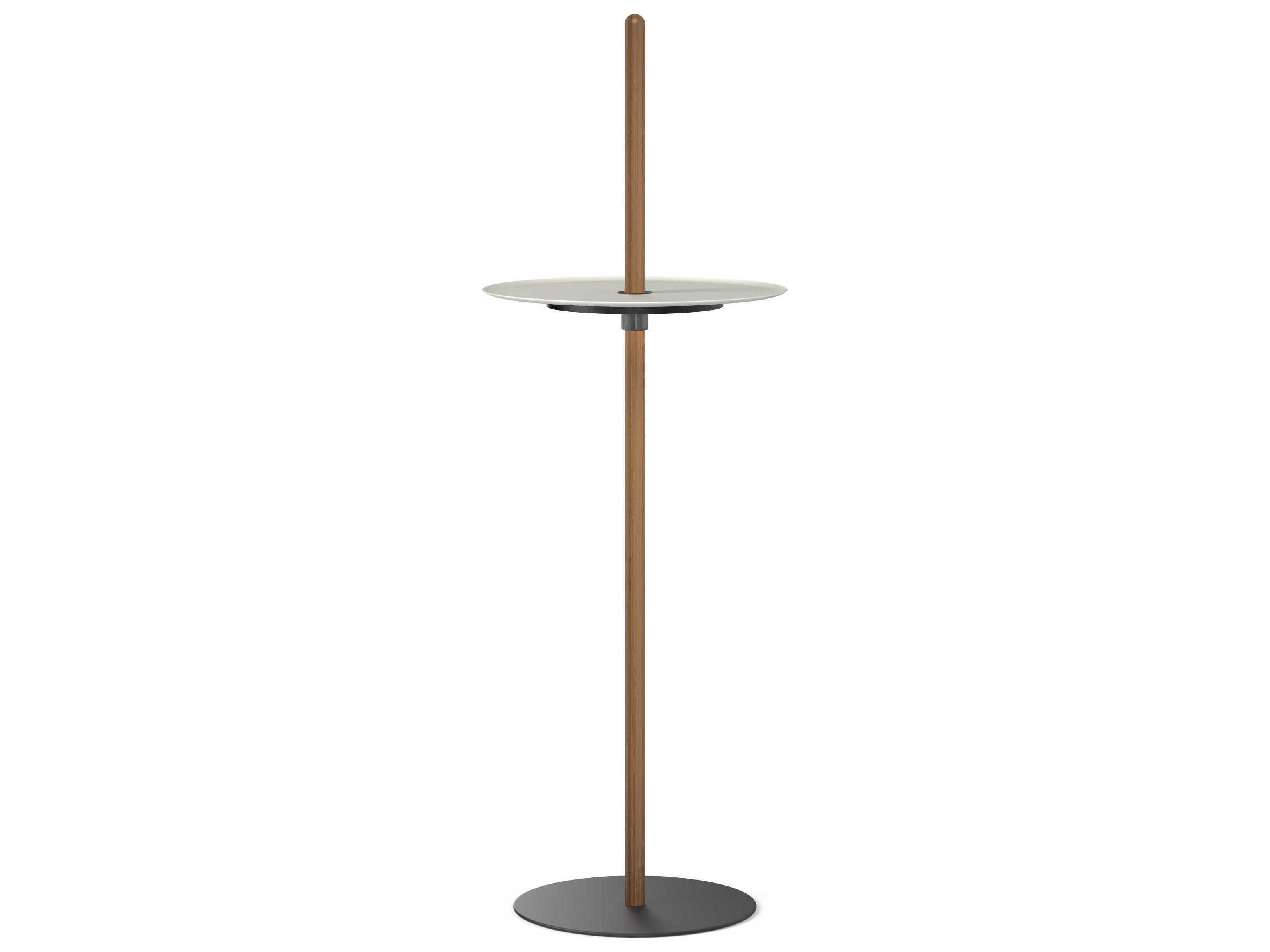 Pablo Nivel Round Metal Walnut White End Table