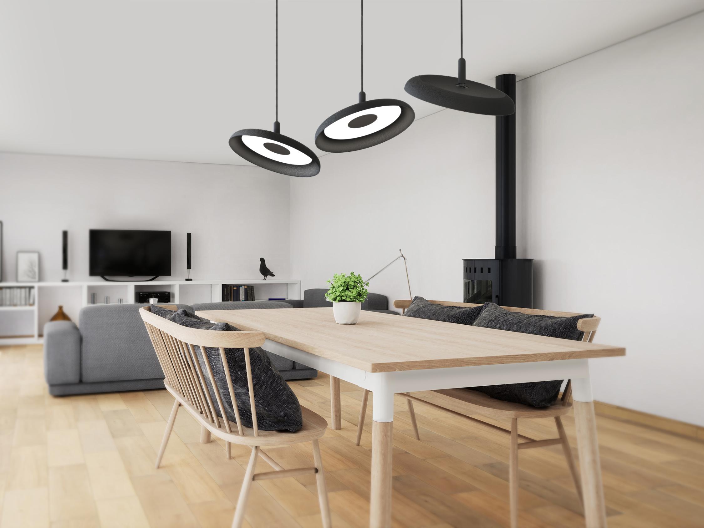 Pablo Nivel 1-Light Black Round Pendant