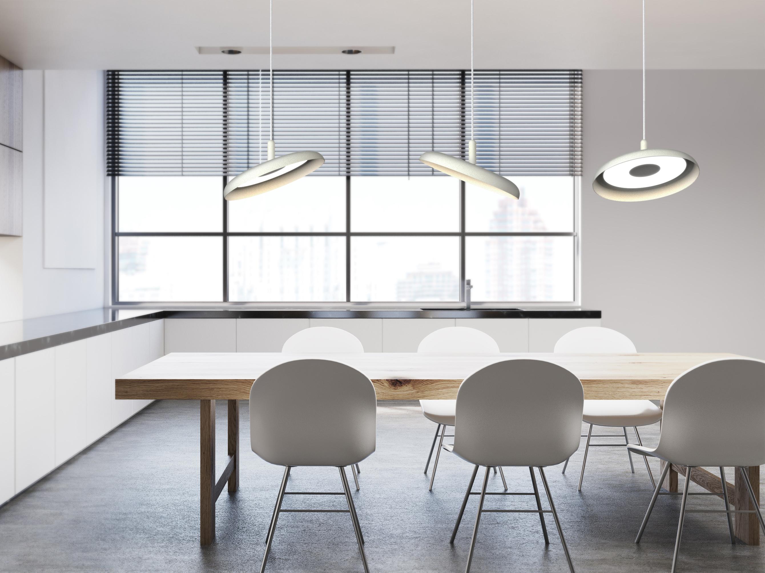 Pablo Nivel 1-Light White Round Pendant