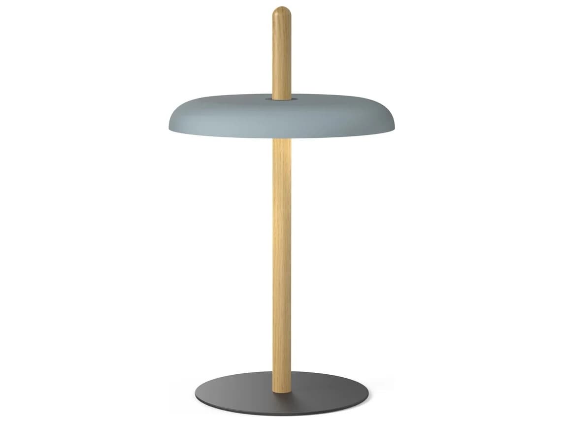 Pablo Nivel Oak Blue Wood Table Lamp