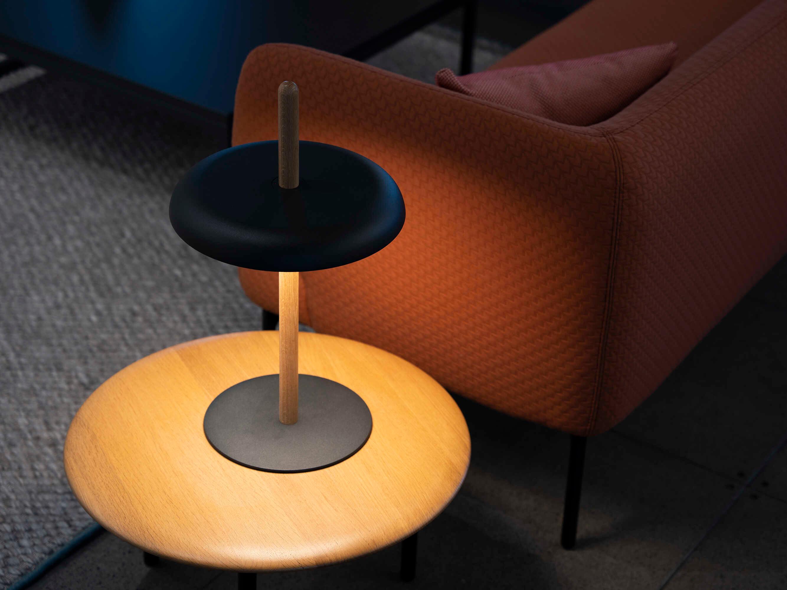 Pablo Nivel Walnut Black Brown Table Lamp