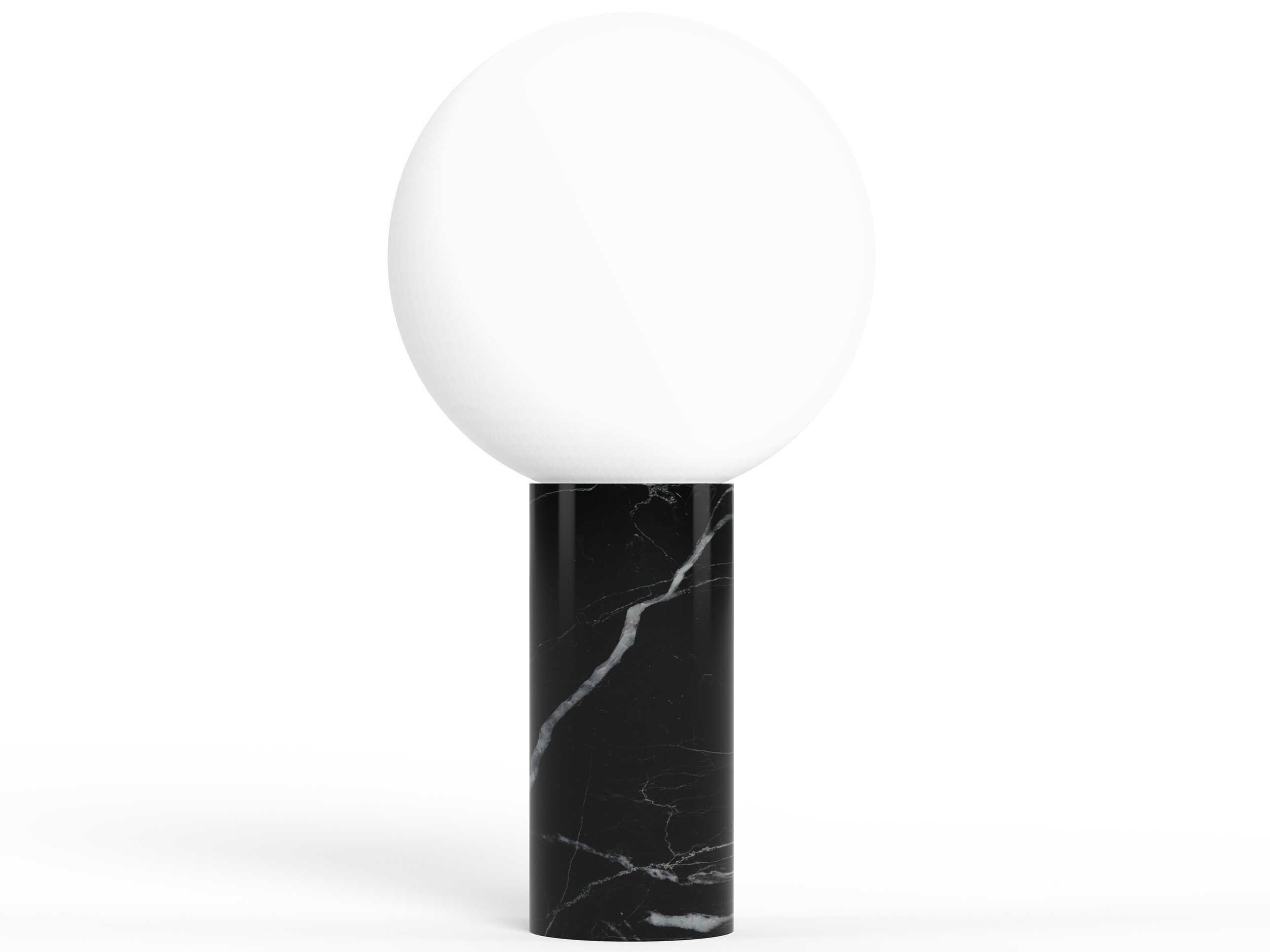 Pablo Pilar Black Marble Glass Globe Table Lamp