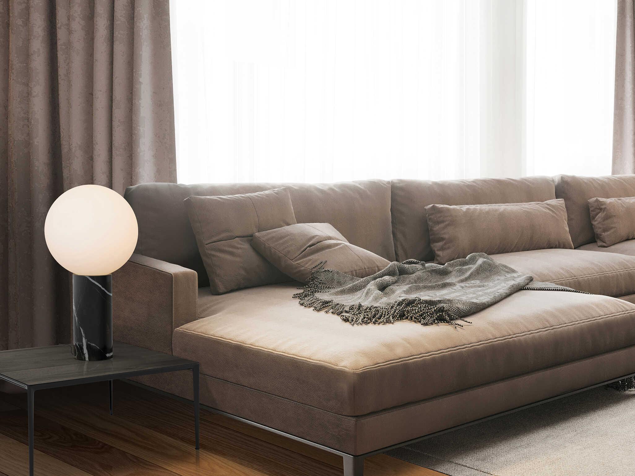 Pablo Pilar Black Marble Glass Globe Table Lamp