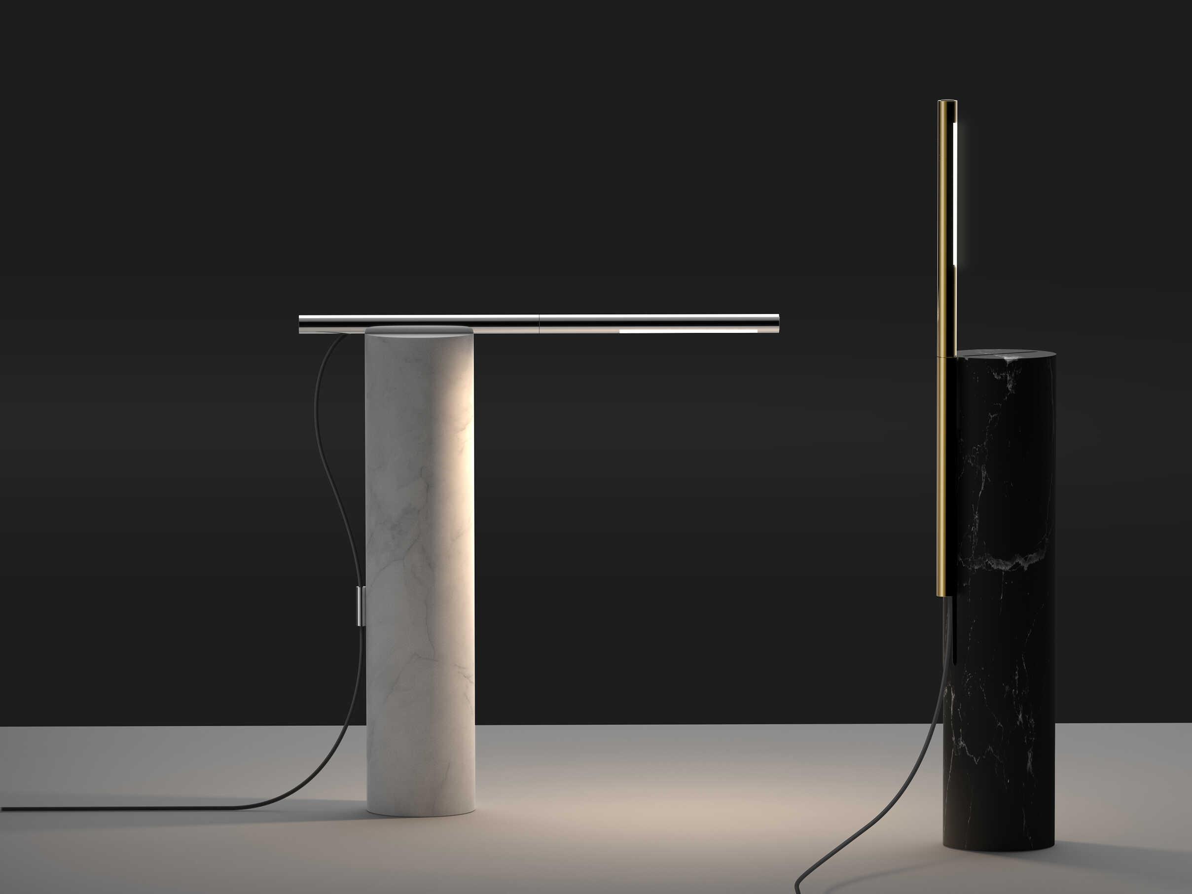 Pablo T.O Black Marble Brass Table Lamp