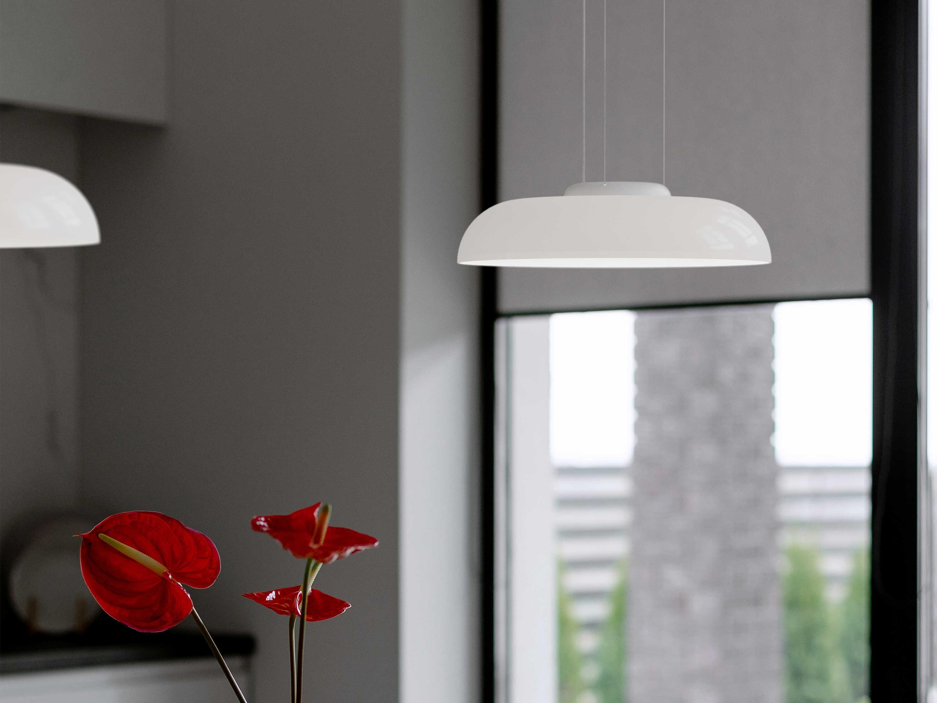 Pablo Totem 1-Light Opal White Dome Pendant