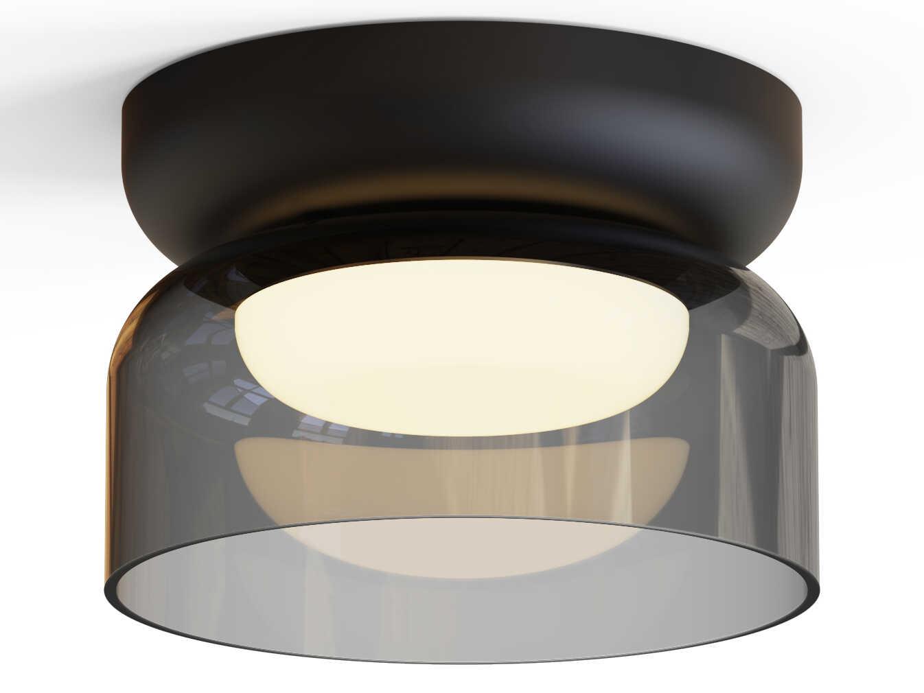 Pablo Totem Mini 1-Light Black Dome Flush Mount