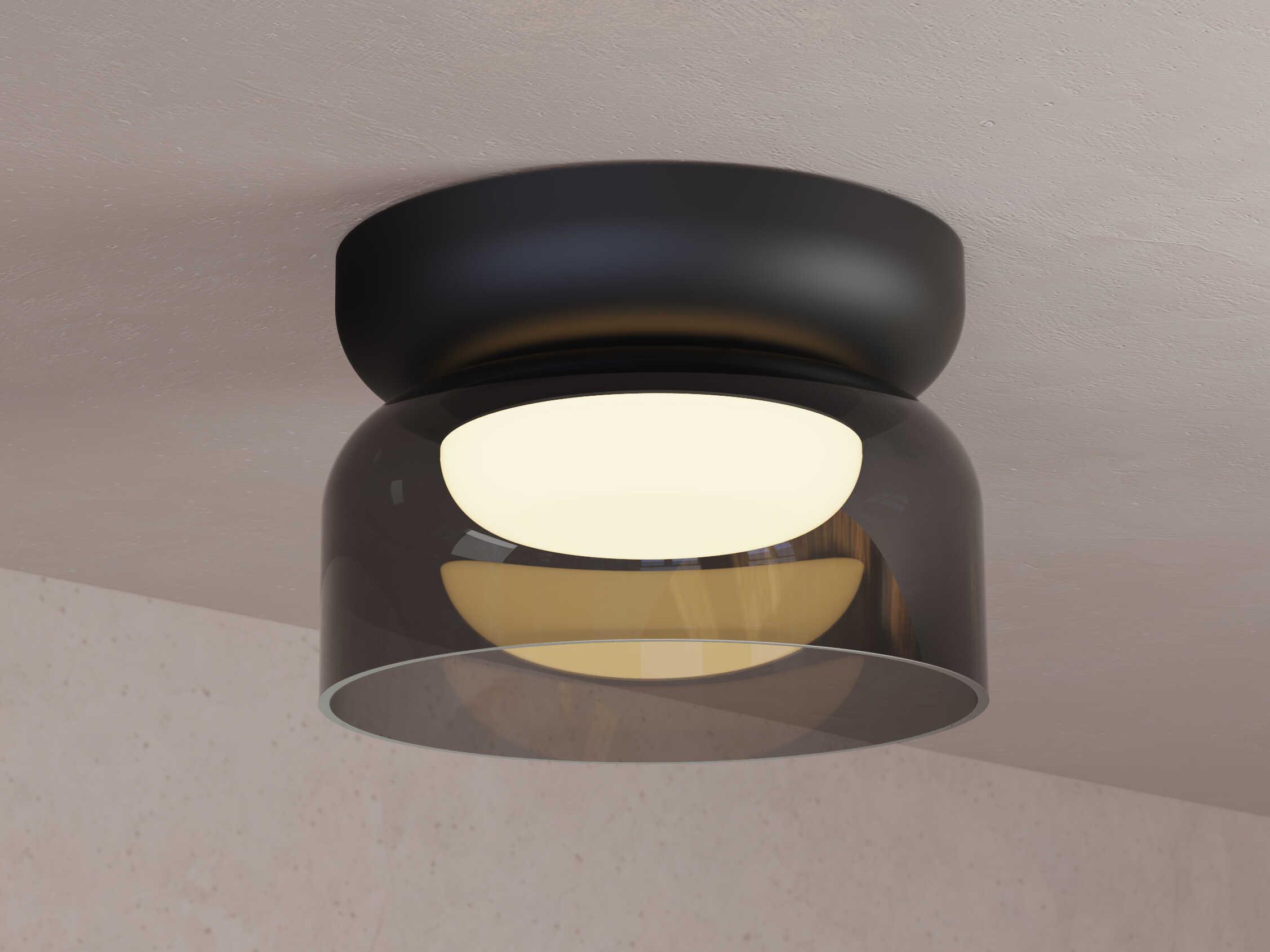 Pablo Totem Mini 1-Light Black Dome Flush Mount