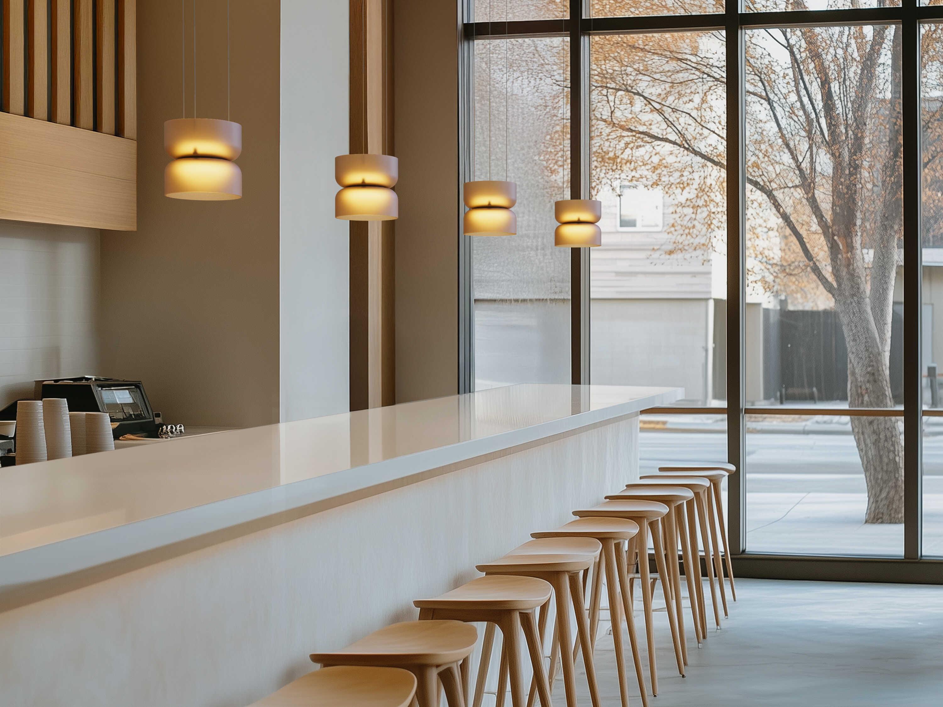 Pablo Totem Mini 2-Light Amber Brass Geometric Pendant